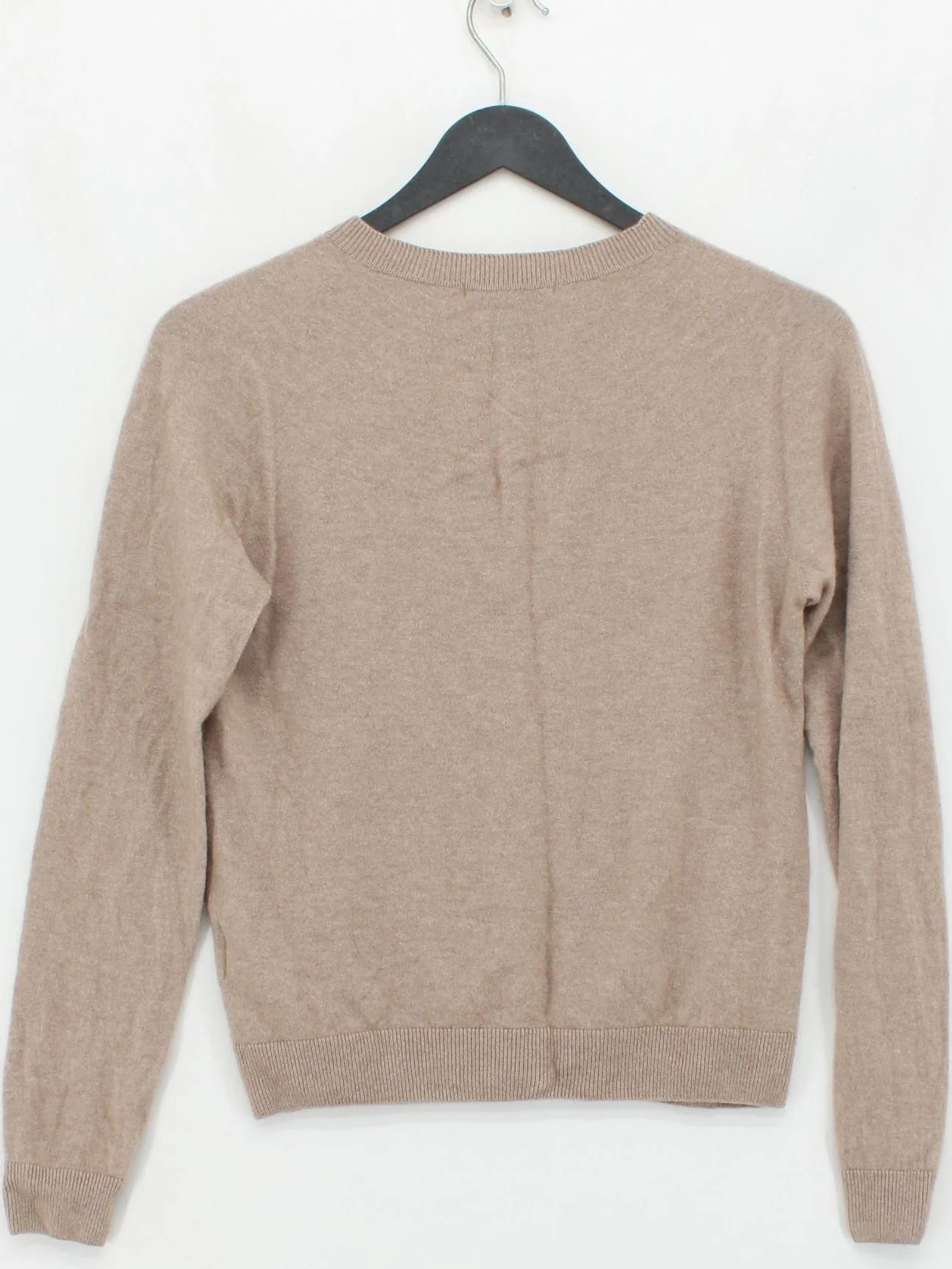 Uniqlo Women's Jumper S Tan 100% Cashmere Crew Neck Pullover - Image 2
