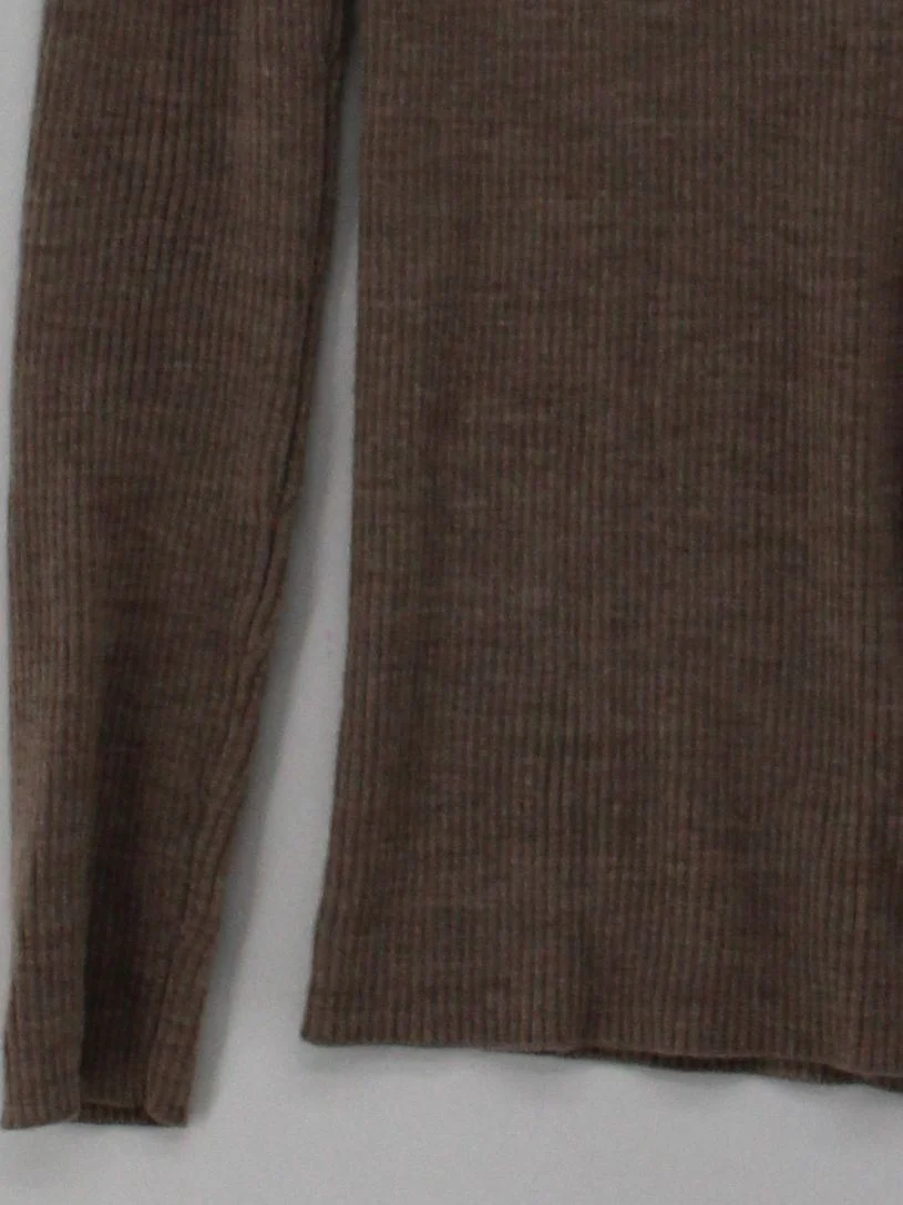 Uniqlo Women's Jumper UK 8 Brown 100% Wool Roll Neck Pullover - Image 4