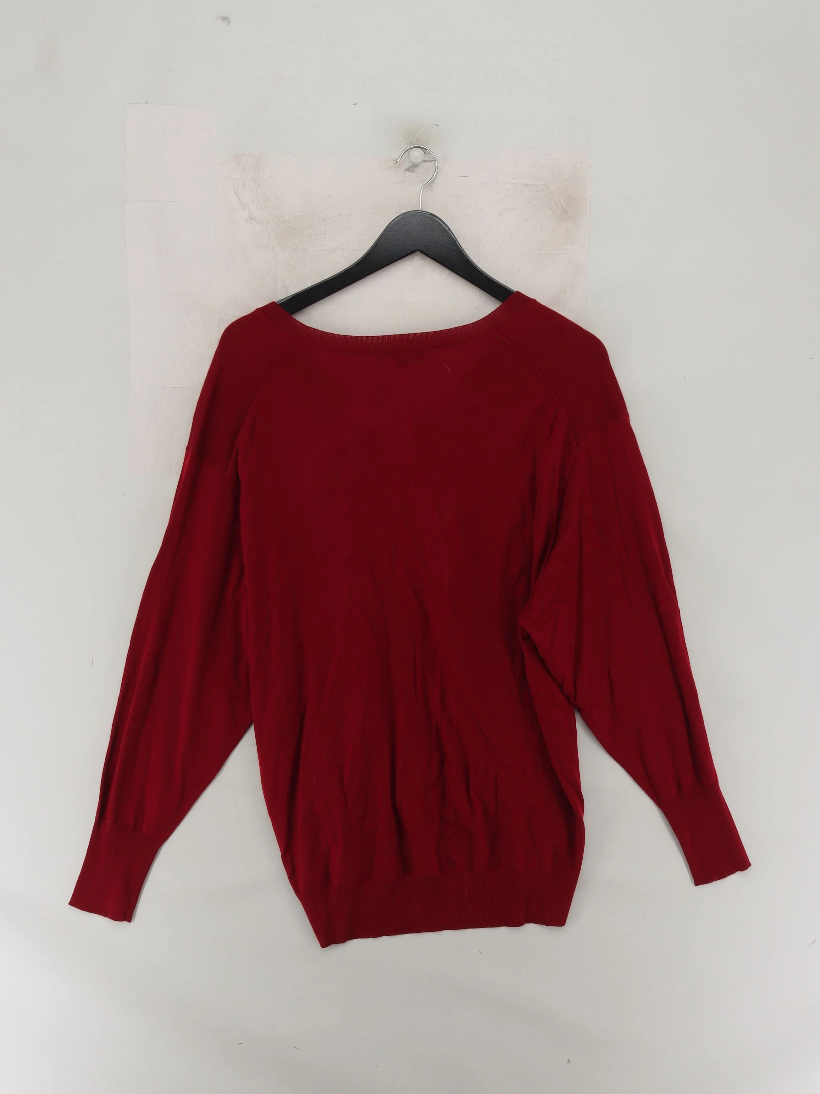 Uniqlo Women's Jumper XL Red 100% Wool V-Neck Pullover New with tags - Image 2