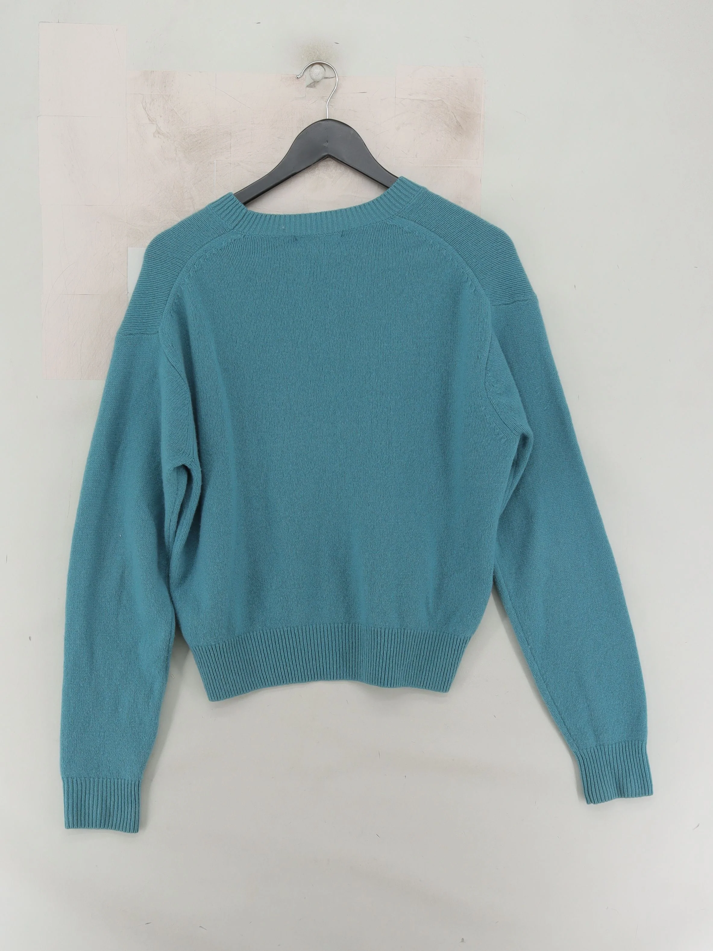 Uniqlo Women's Jumper XS Blue 100% Wool Crew Neck Pullover - Image 2