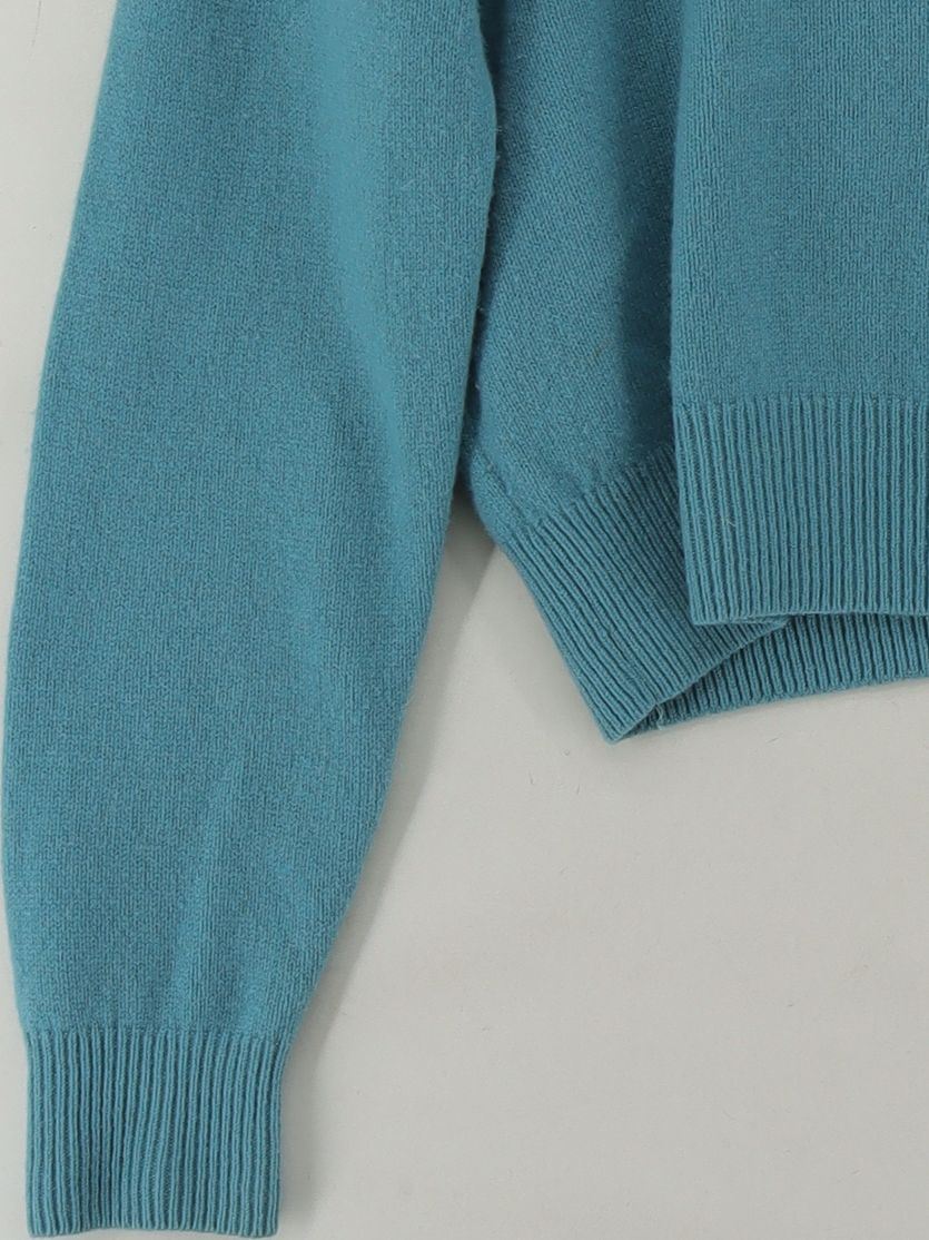 Uniqlo Women's Jumper XS Blue 100% Wool Crew Neck Pullover - Image 4