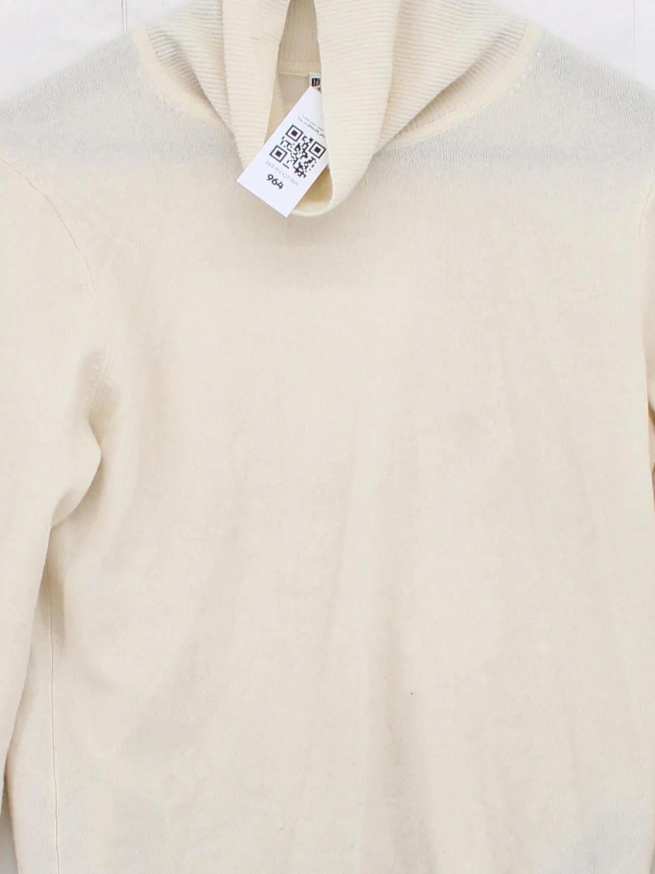 Uniqlo Women's Jumper XS Cream 100% Cashmere Roll Neck Pullover - Image 3