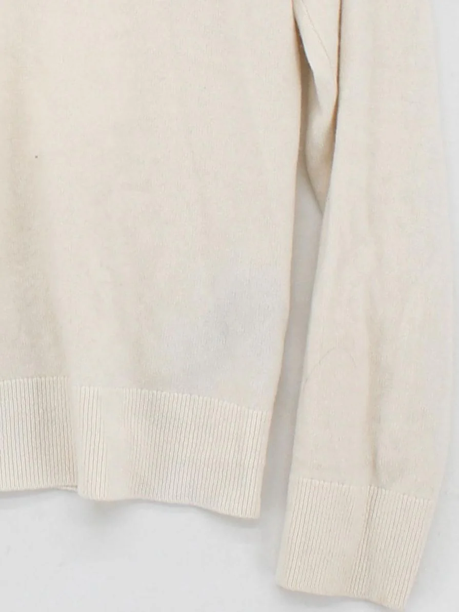 Uniqlo Women's Jumper XS Cream 100% Cashmere Roll Neck Pullover - Image 4