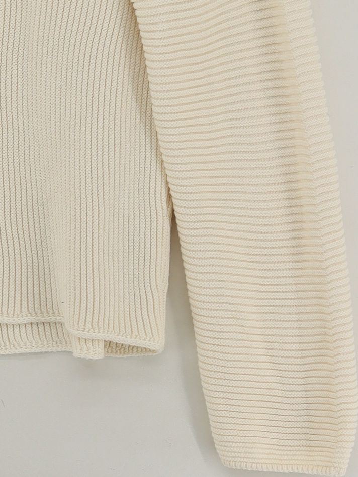 Uniqlo Women's Jumper XS Cream 100% Cotton Round Neck Pullover - Image 4