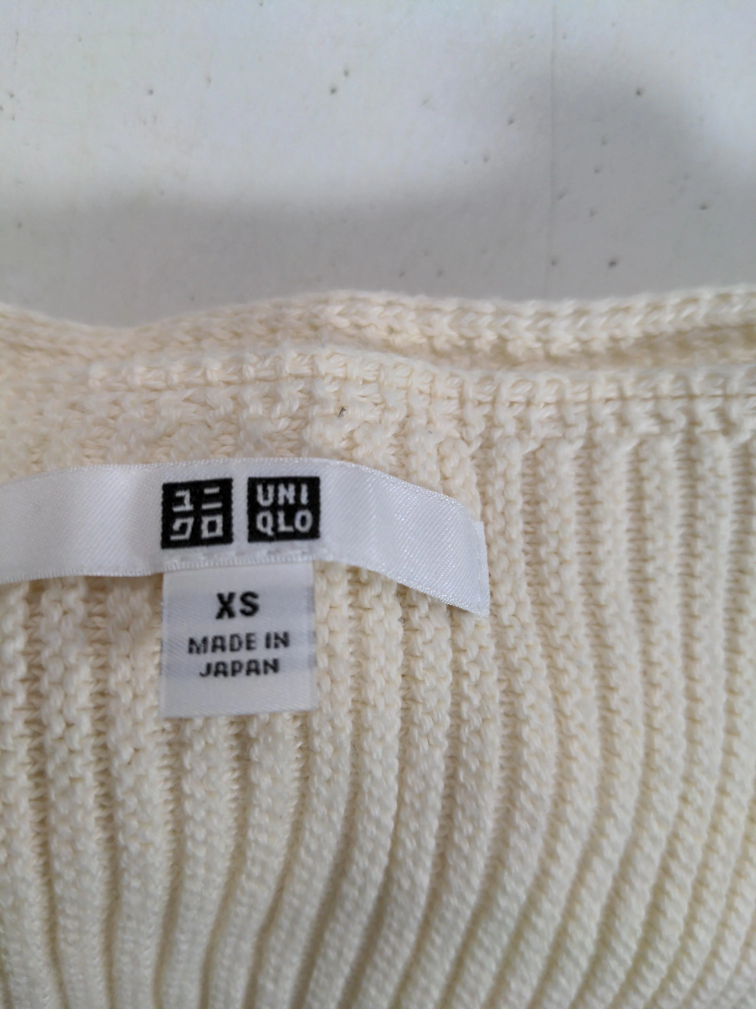 Uniqlo Women's Jumper XS Cream 100% Cotton Round Neck Pullover - Image 5