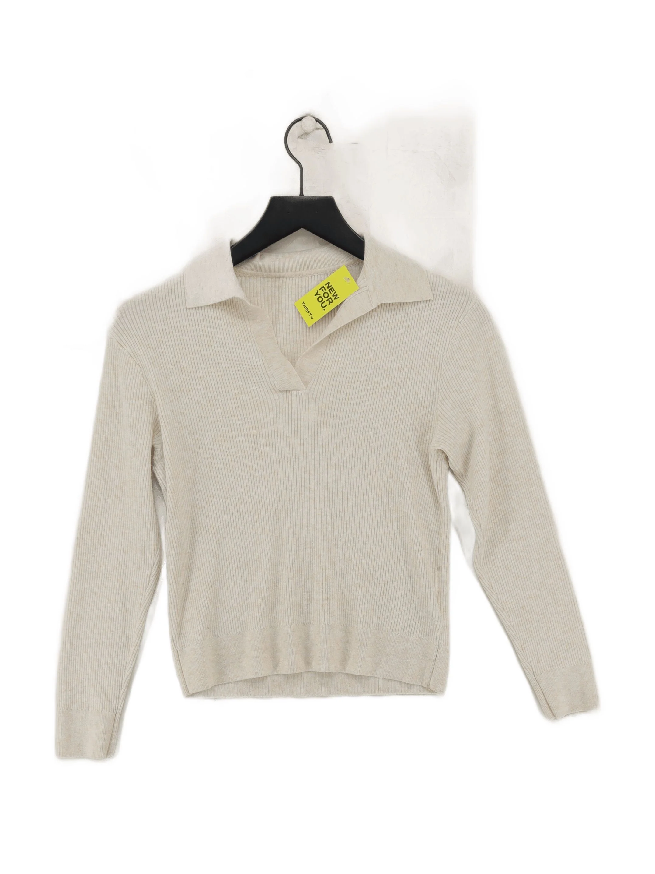 Uniqlo Women's Jumper XS Cream Viscose with Polyester, Polyamide Pullover