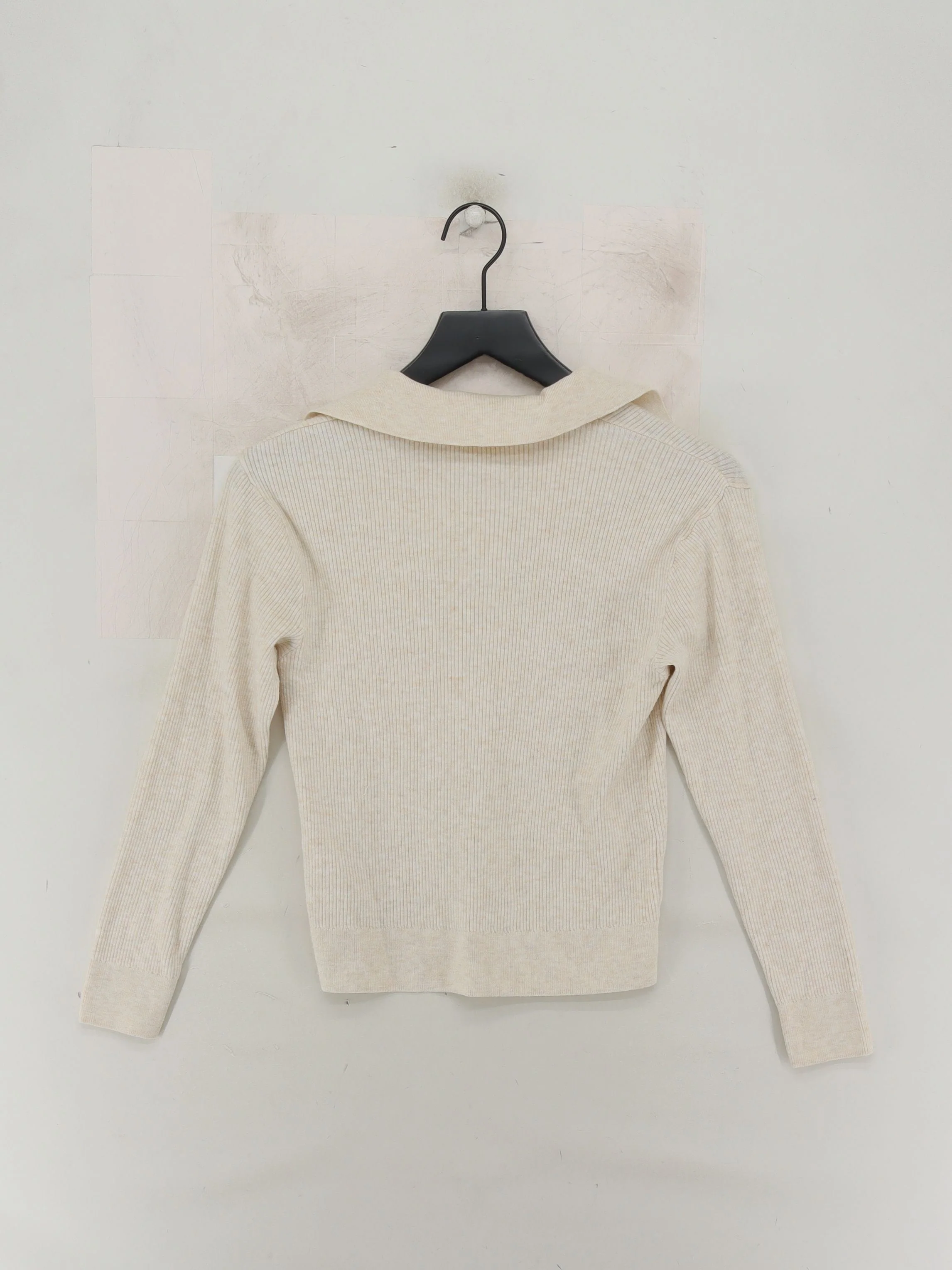 Uniqlo Women's Jumper XS Cream Viscose with Polyester, Polyamide Pullover - Image 2