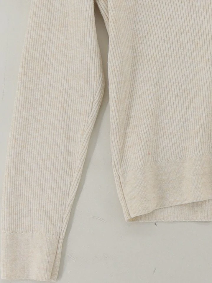 Uniqlo Women's Jumper XS Cream Viscose with Polyester, Polyamide Pullover - Image 4