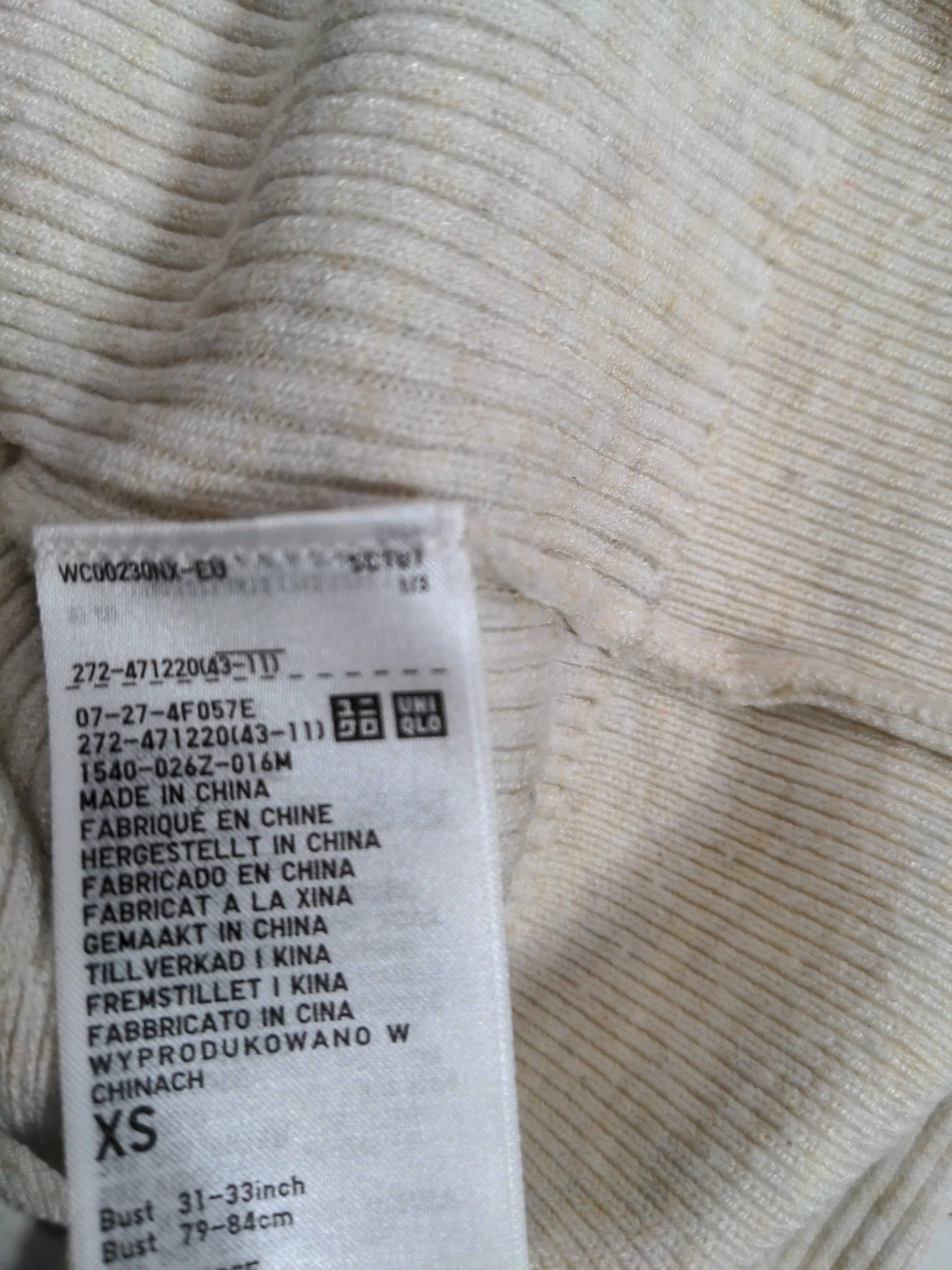 Uniqlo Women's Jumper XS Cream Viscose with Polyester, Polyamide Pullover - Image 6
