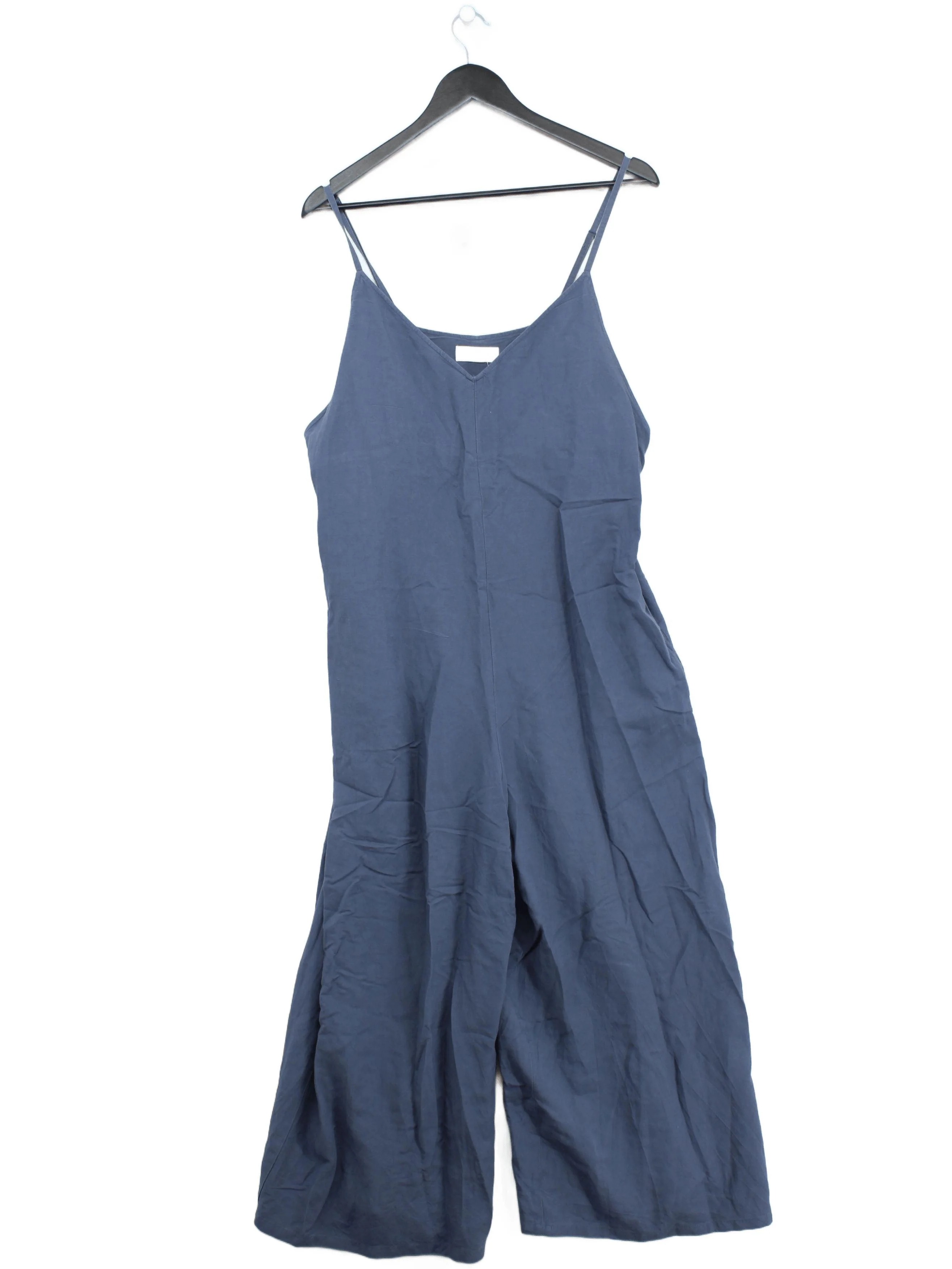 Uniqlo Women's Jumpsuit L Blue 100% Other Wide-Leg Jumpsuit