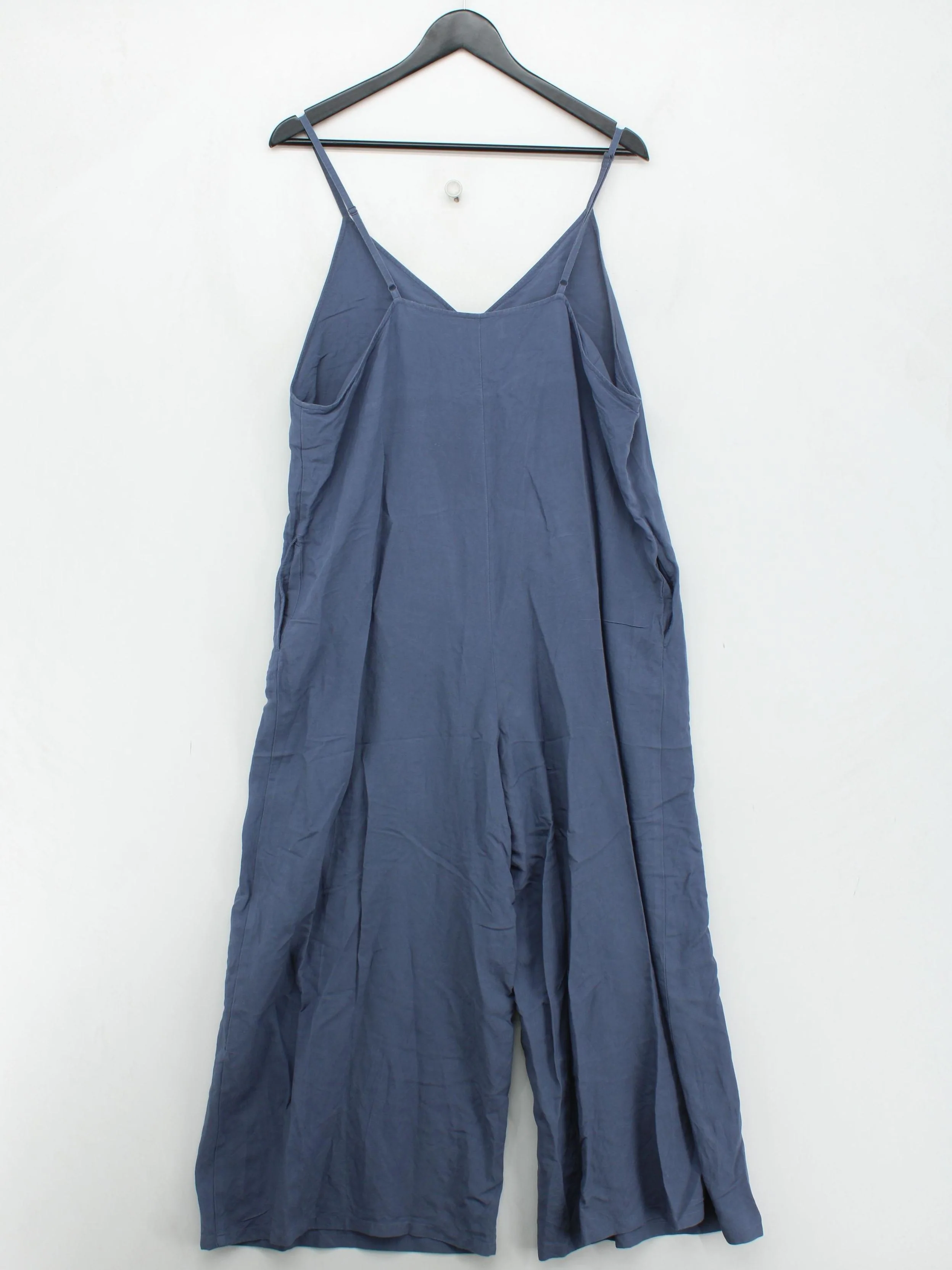 Uniqlo Women's Jumpsuit L Blue 100% Other Wide-Leg Jumpsuit - Image 2