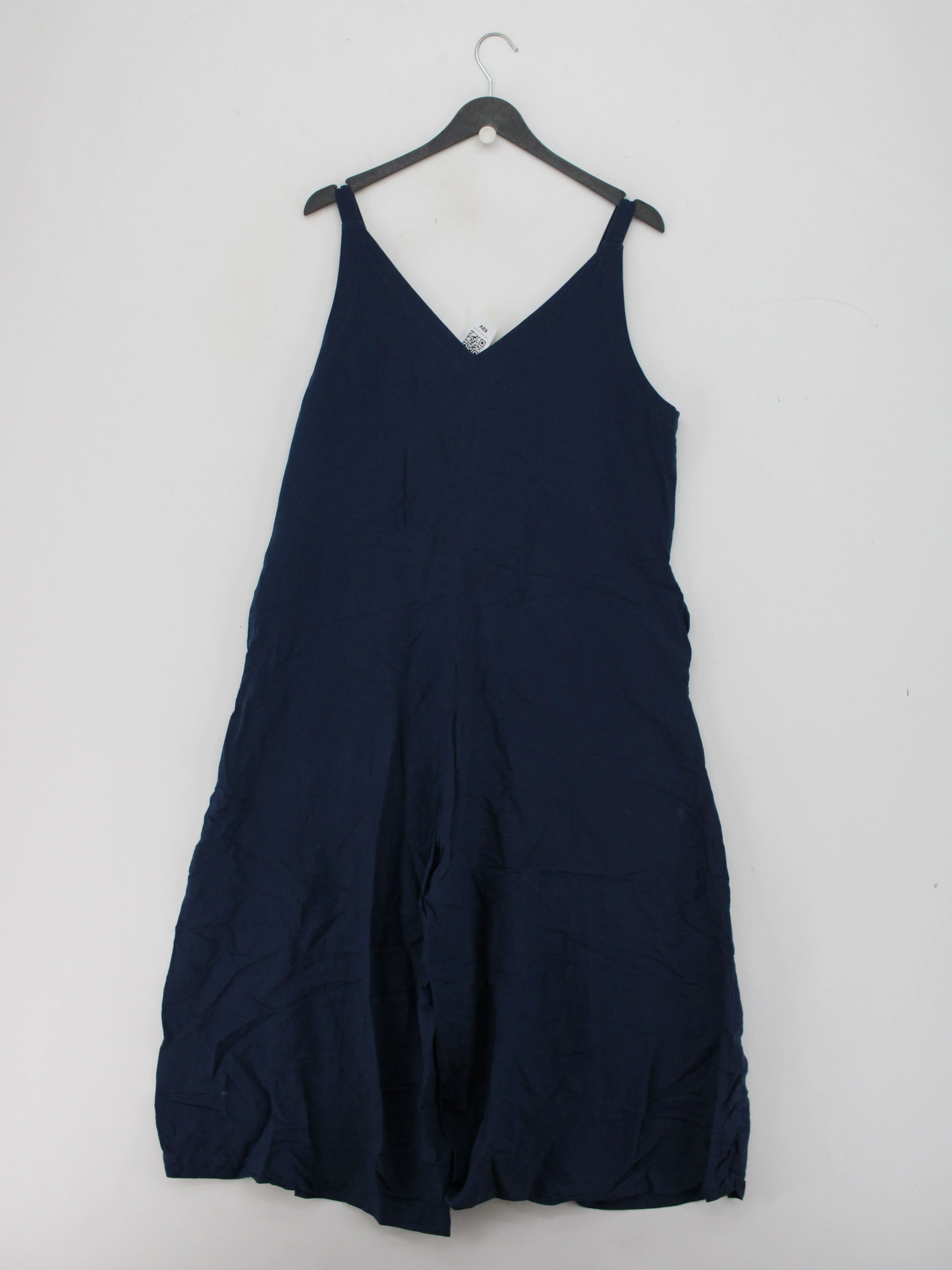 Uniqlo Women's Jumpsuit M Blue Viscose with Linen Wide-Leg Jumpsuit - Image 2