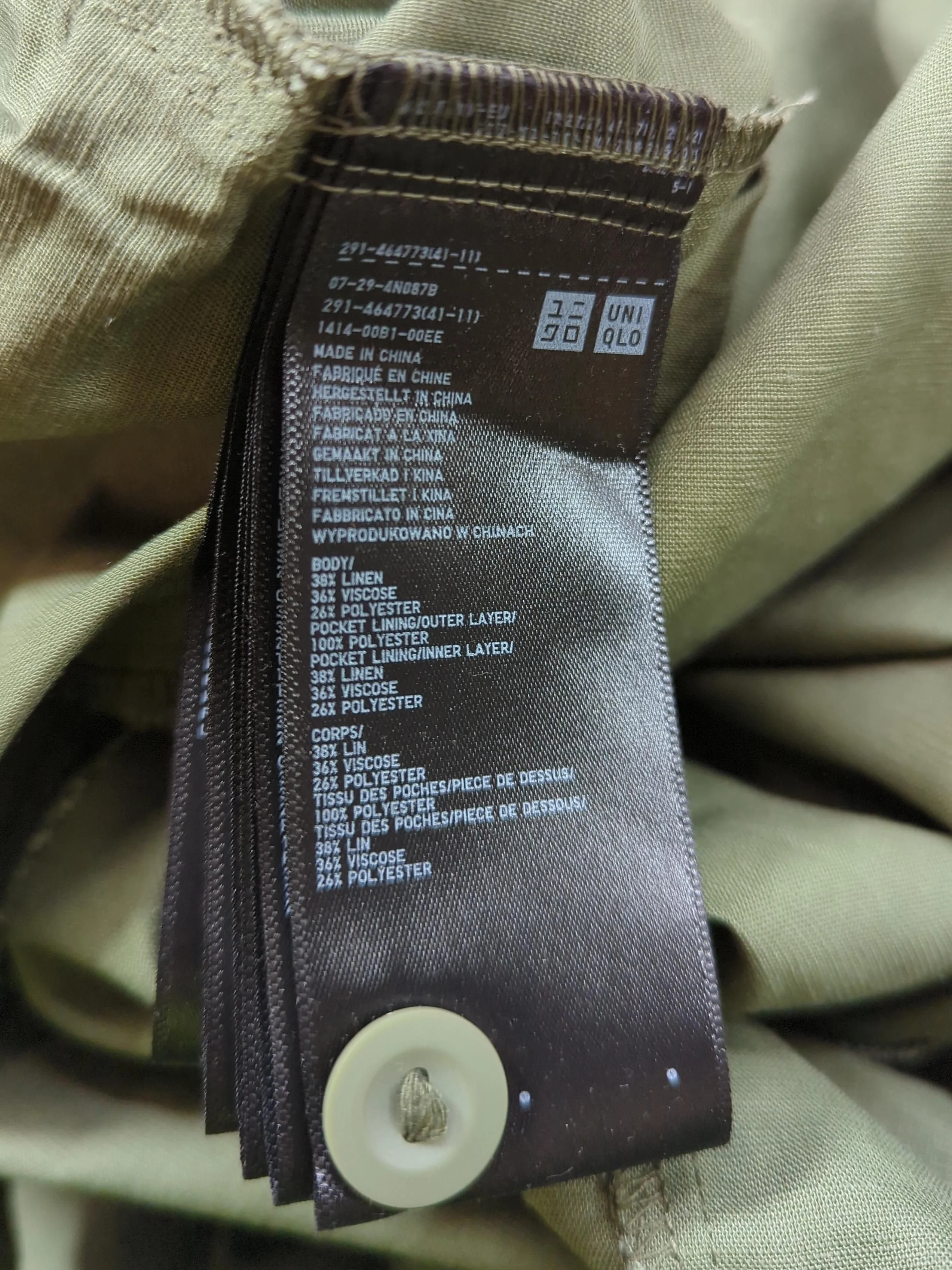 Uniqlo Women's Jumpsuit M Green Viscose with Linen, Polyester Wide-Leg Jumpsuit - Image 6