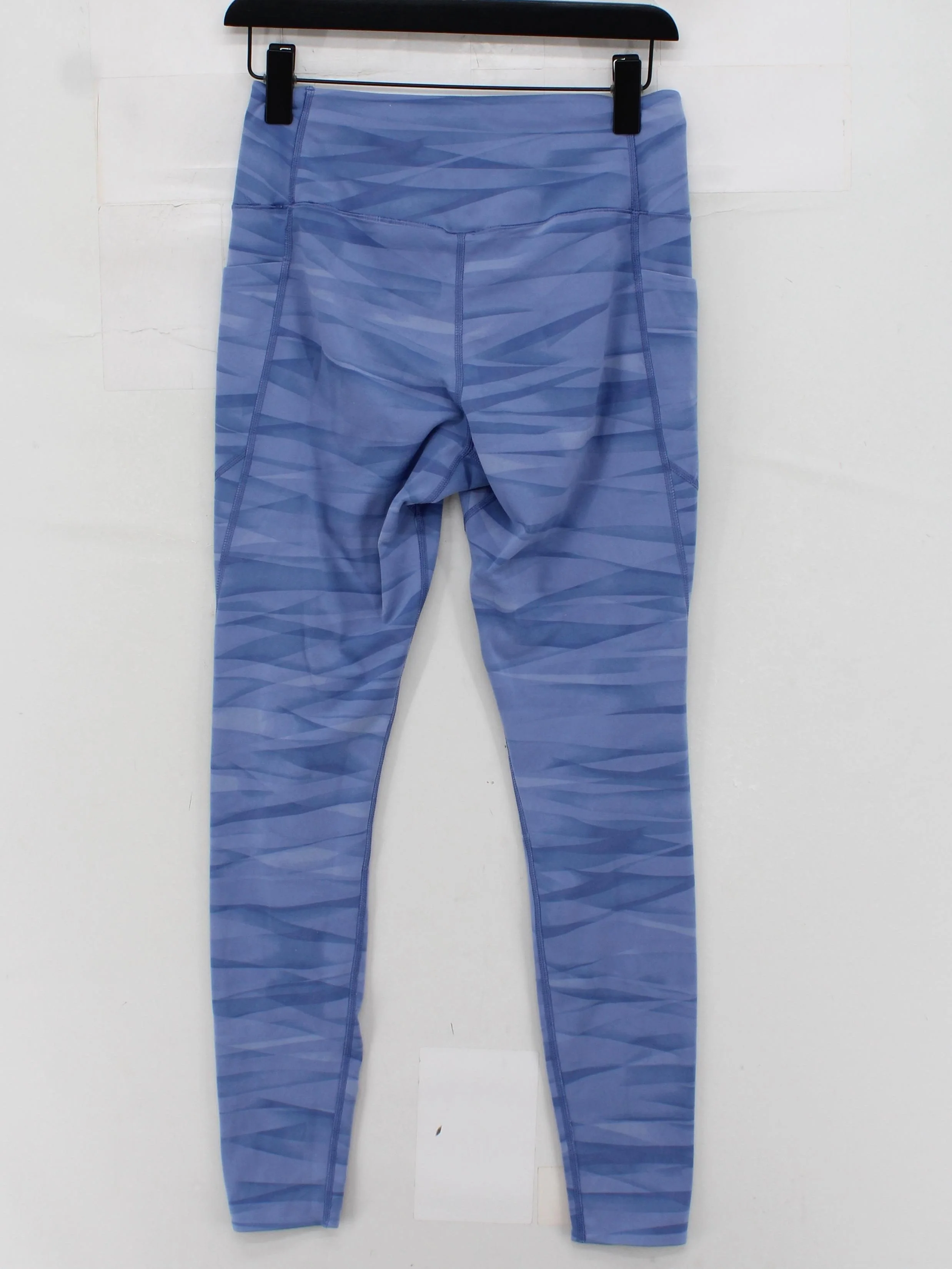 Uniqlo Women's Leggings M Blue Geometric 100% Other Full length - Image 2