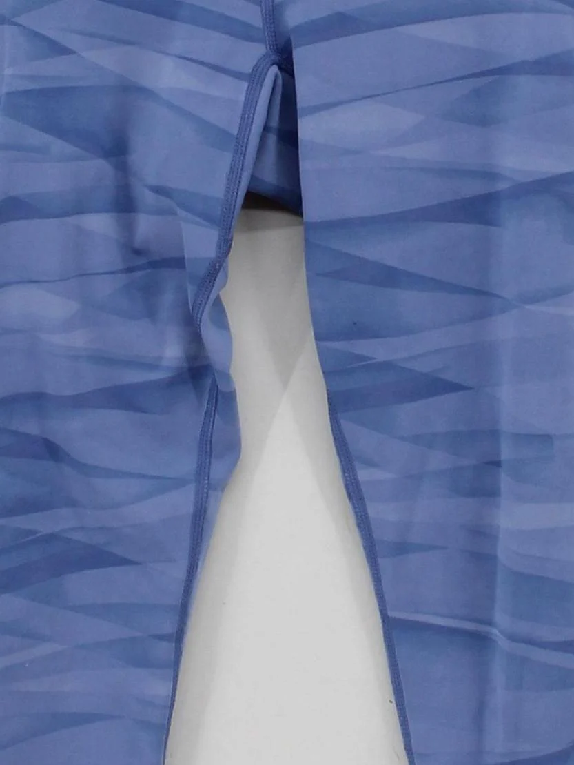Uniqlo Women's Leggings M Blue Geometric 100% Other Full length - Image 3