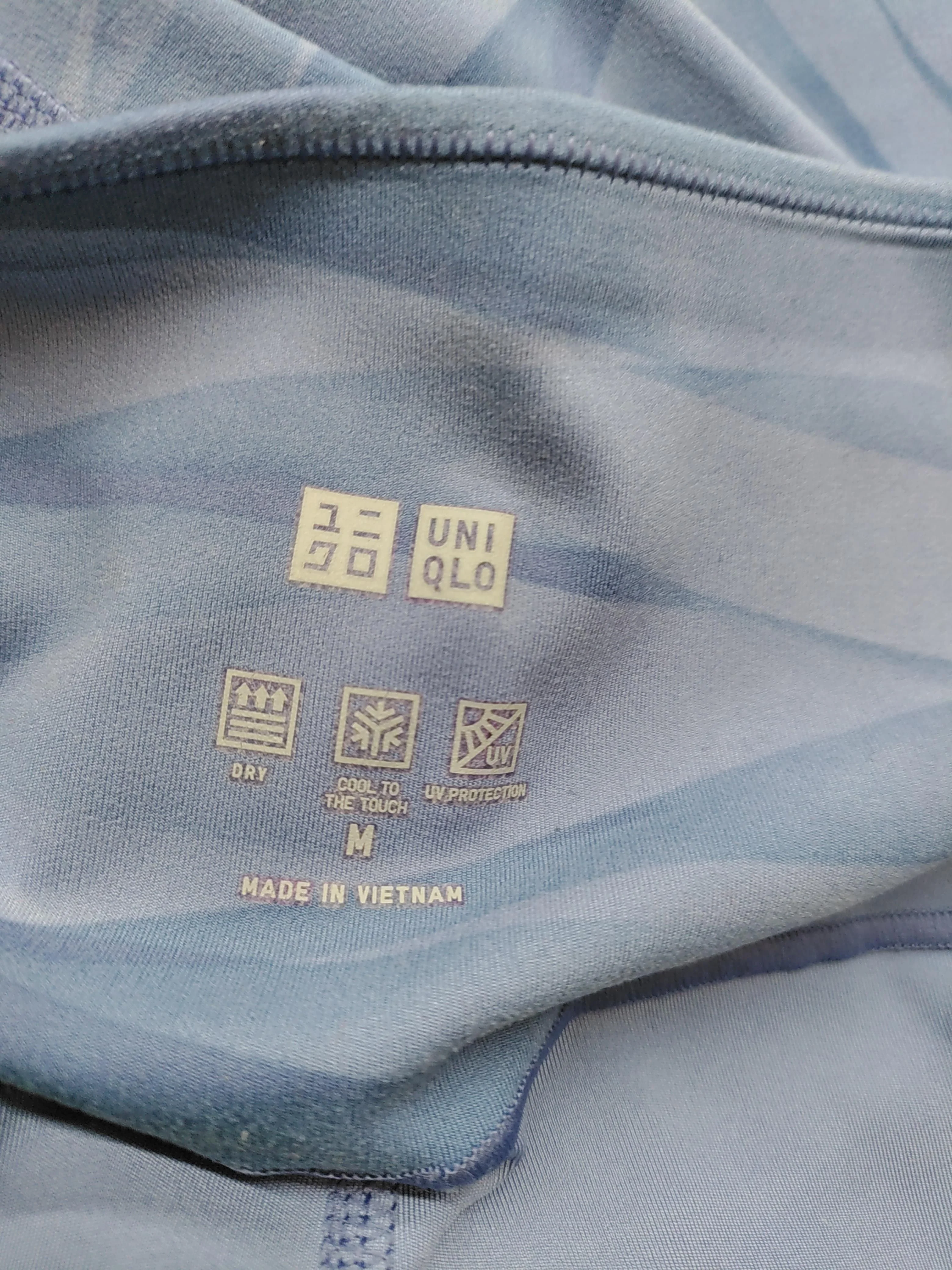Uniqlo Women's Leggings M Blue Geometric 100% Other Full length - Image 5