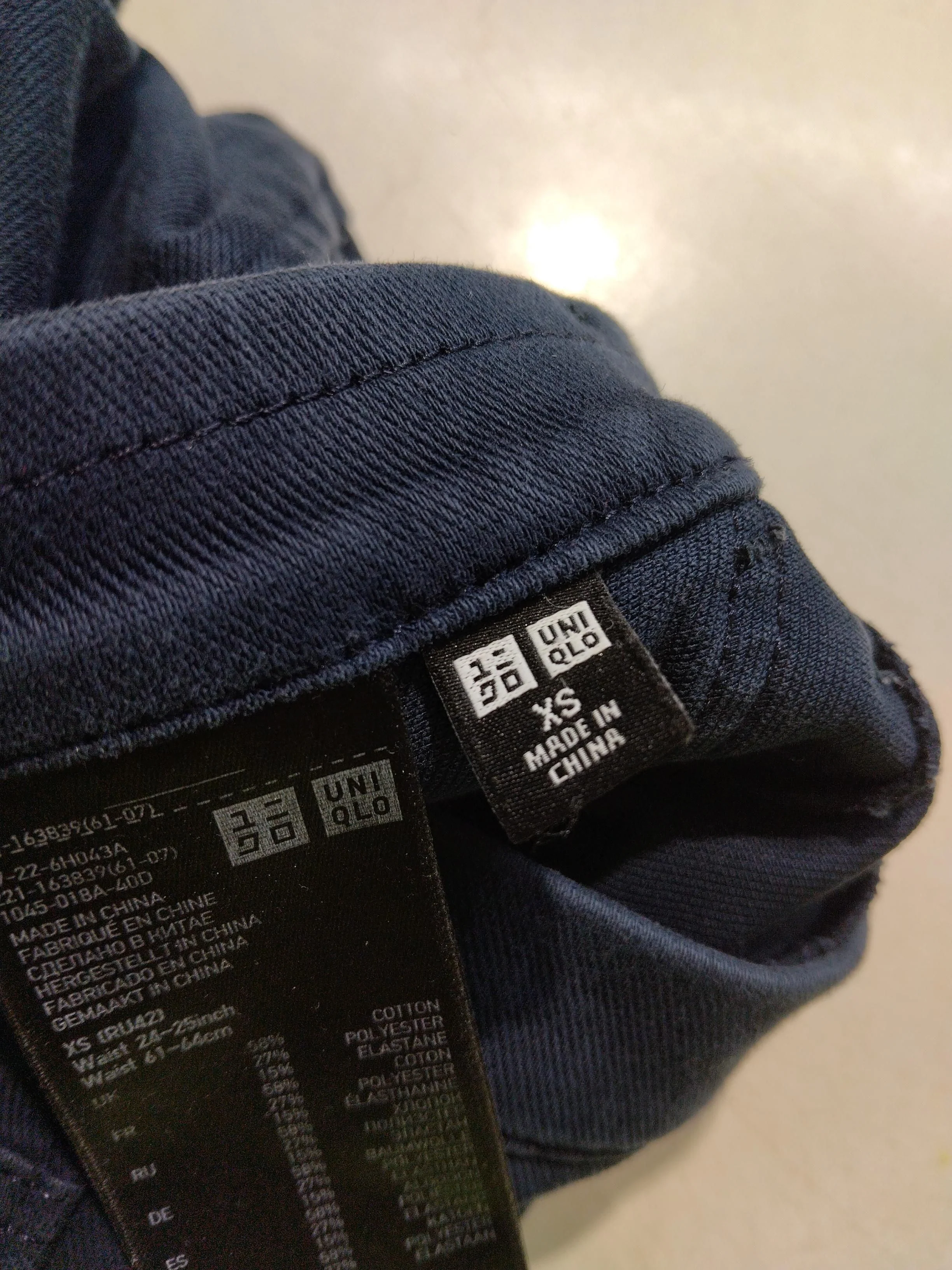 Uniqlo Women's Leggings XS Blue Cotton with Polyester, Elastane Jegging - Image 5