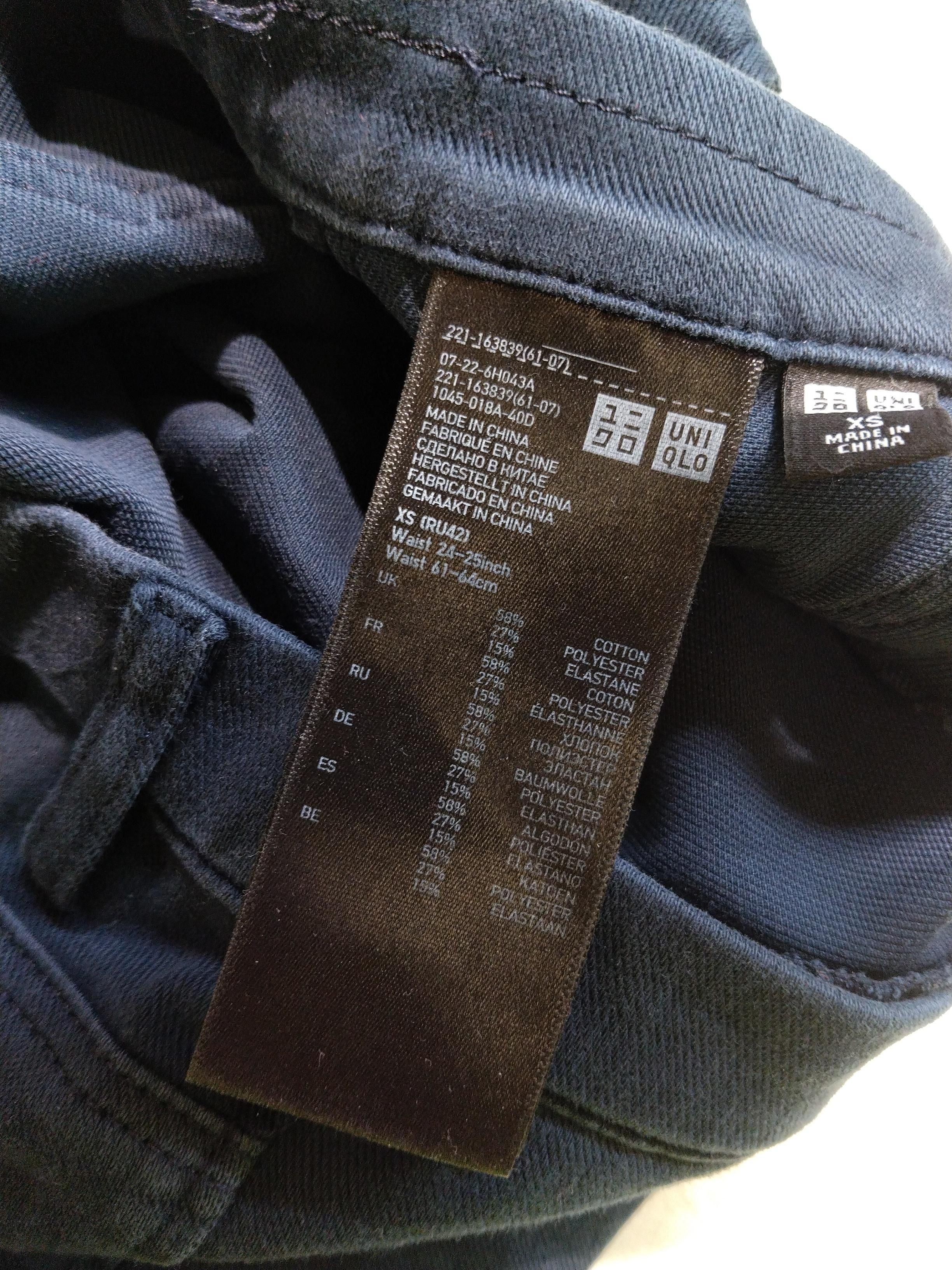 Uniqlo Women's Leggings XS Blue Cotton with Polyester, Elastane Jegging - Image 6