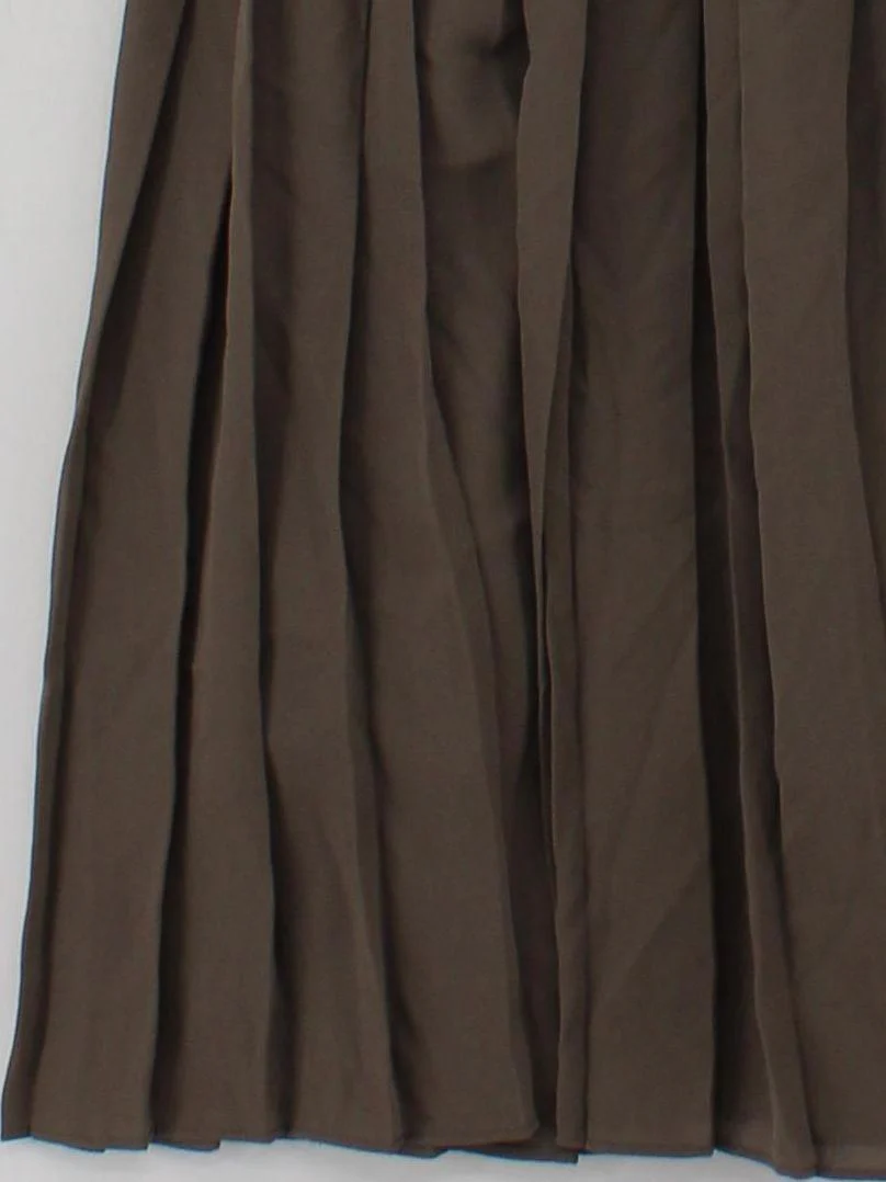 Uniqlo Women's Maxi Skirt L Green 100% Polyester Long Maxi - Image 4