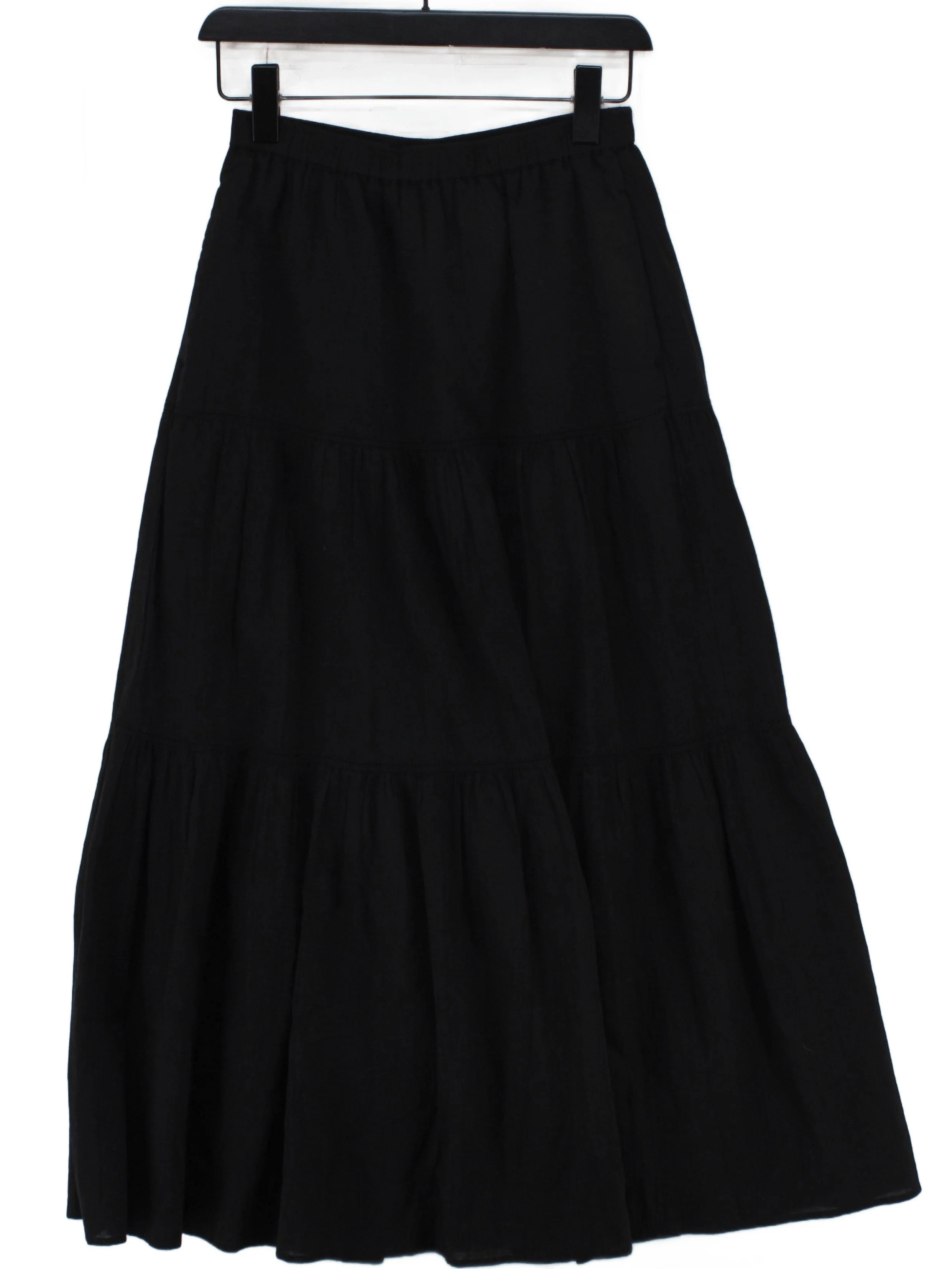 Uniqlo Women's Maxi Skirt XS Black 100% Cotton Long Maxi