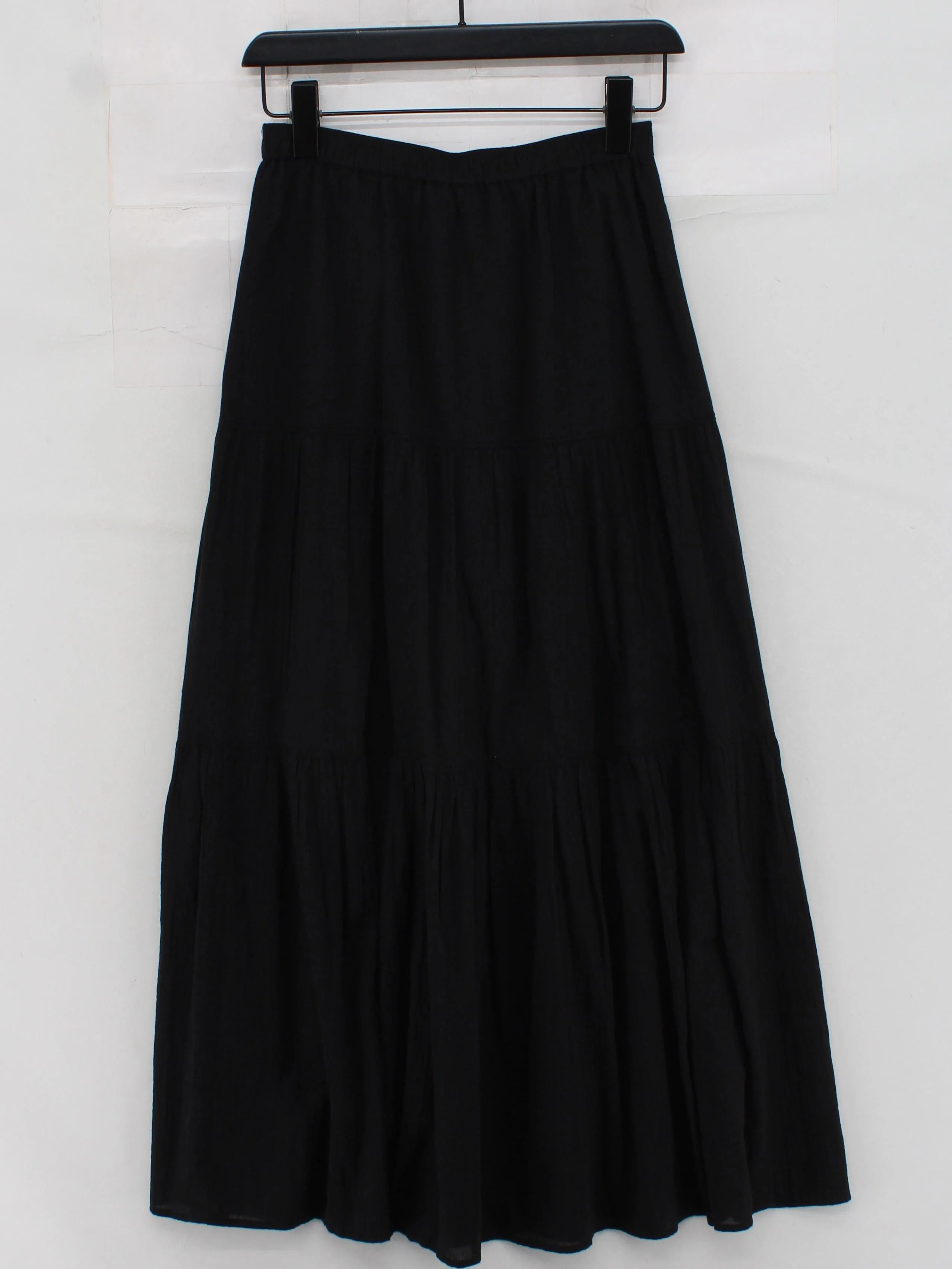 Uniqlo Women's Maxi Skirt XS Black 100% Cotton Long Maxi - Image 2