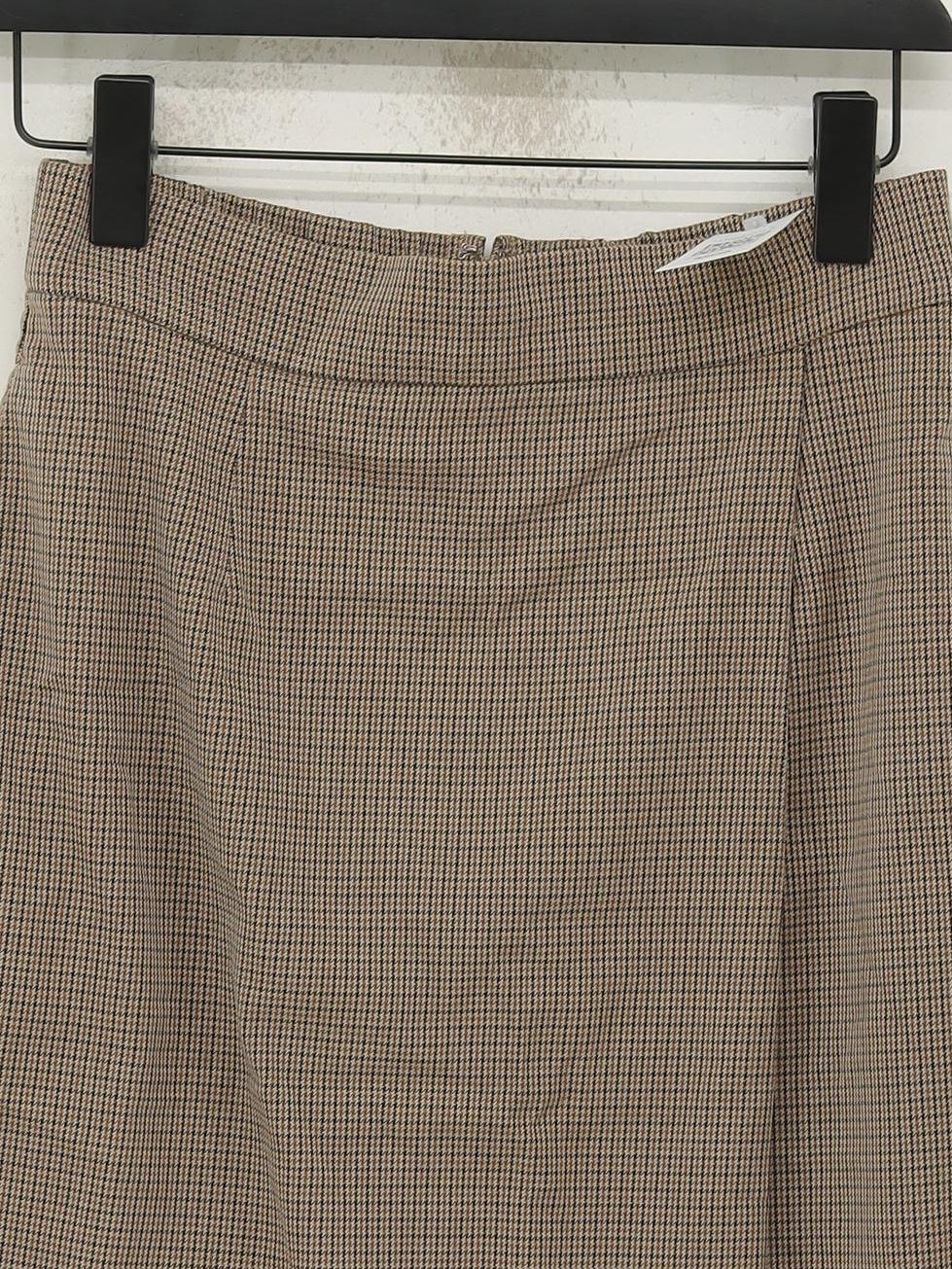 Uniqlo Women's Midi Skirt L Brown Polyester with Rayon, Spandex Wrap - Image 3