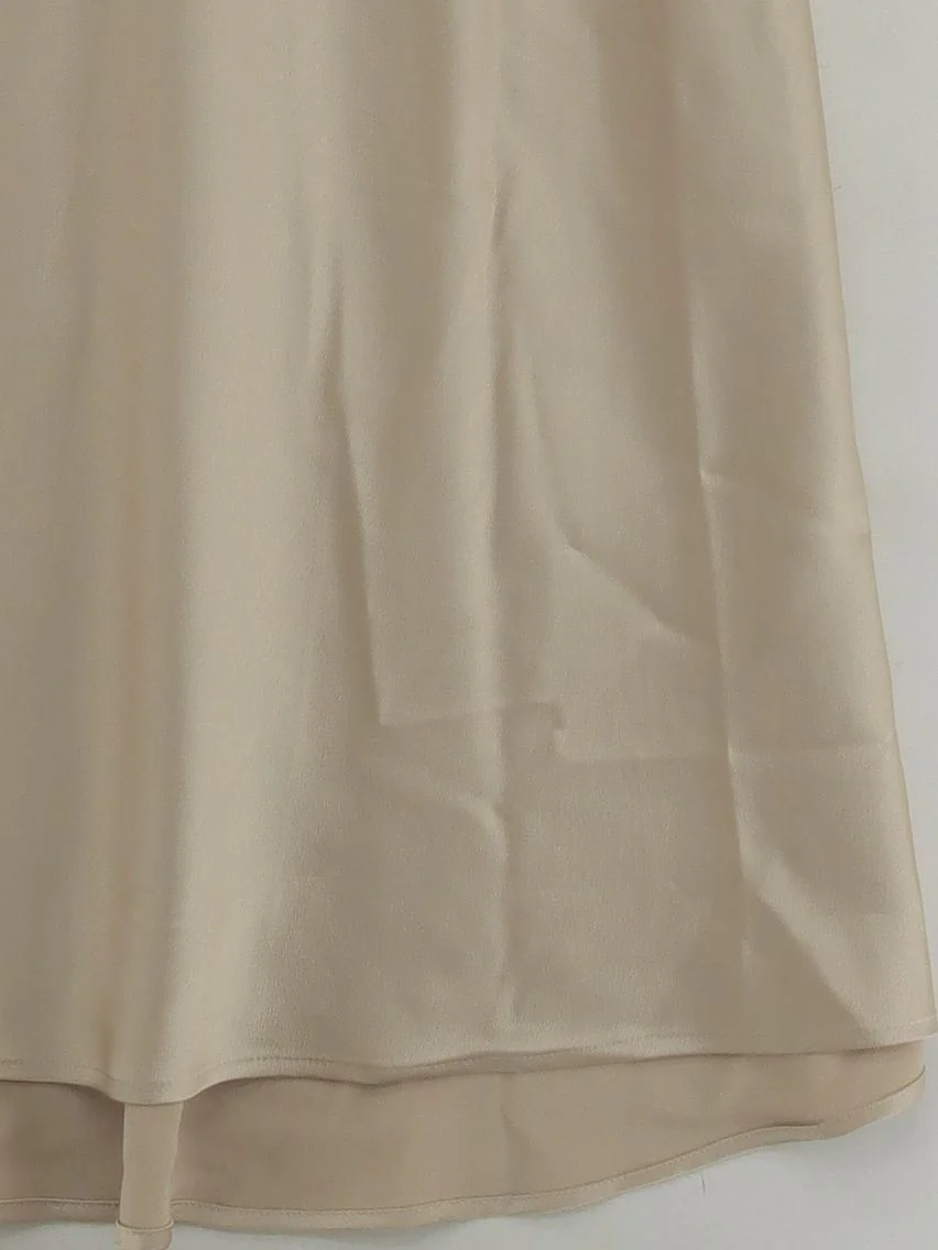 Uniqlo Women's Midi Skirt L Cream Polyester with Elastane Midi Straight & Pencil - Image 4