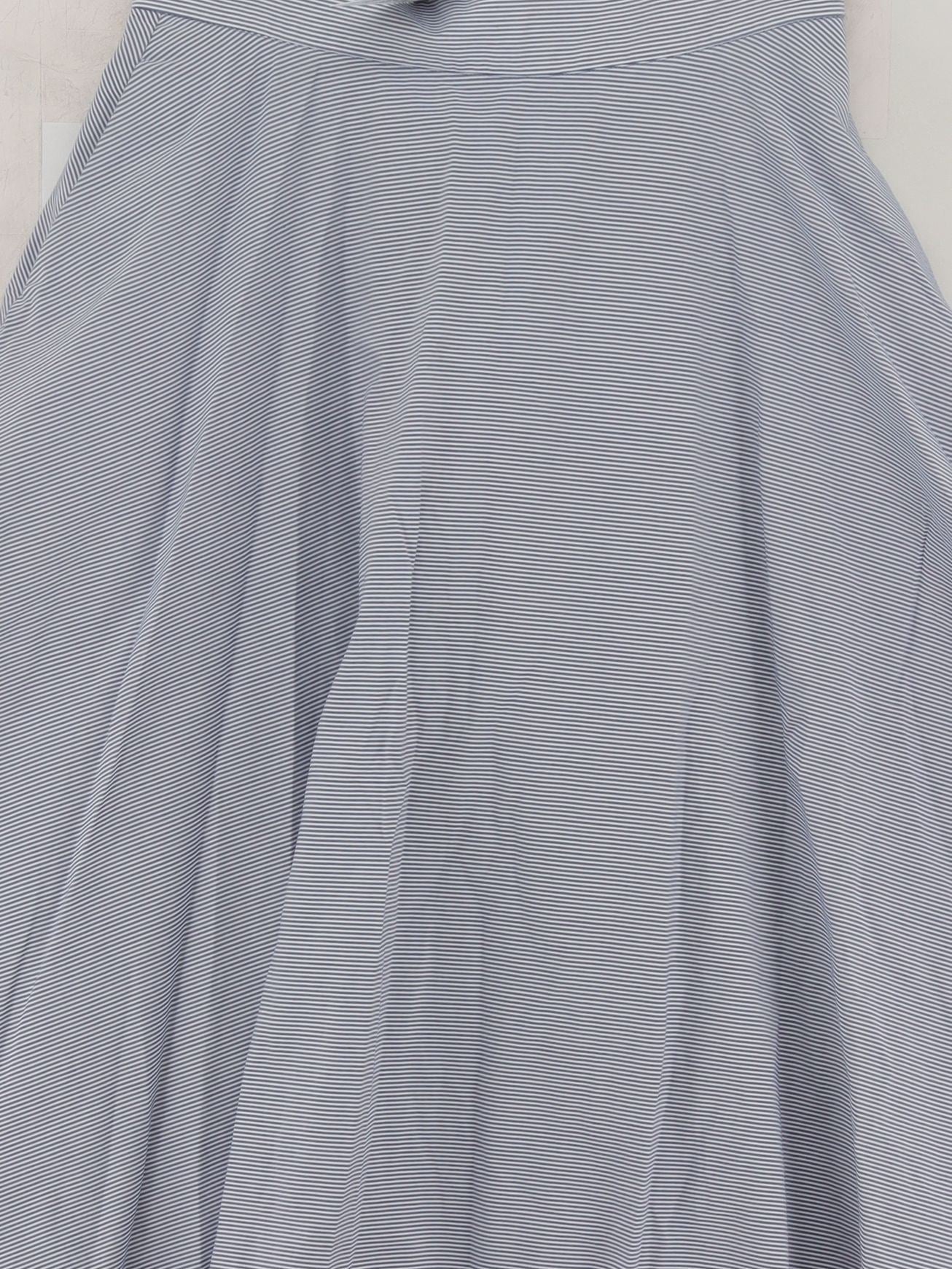 Uniqlo Women's Midi Skirt M Blue Cotton with Polyester, Elastane A-Line - Image 3