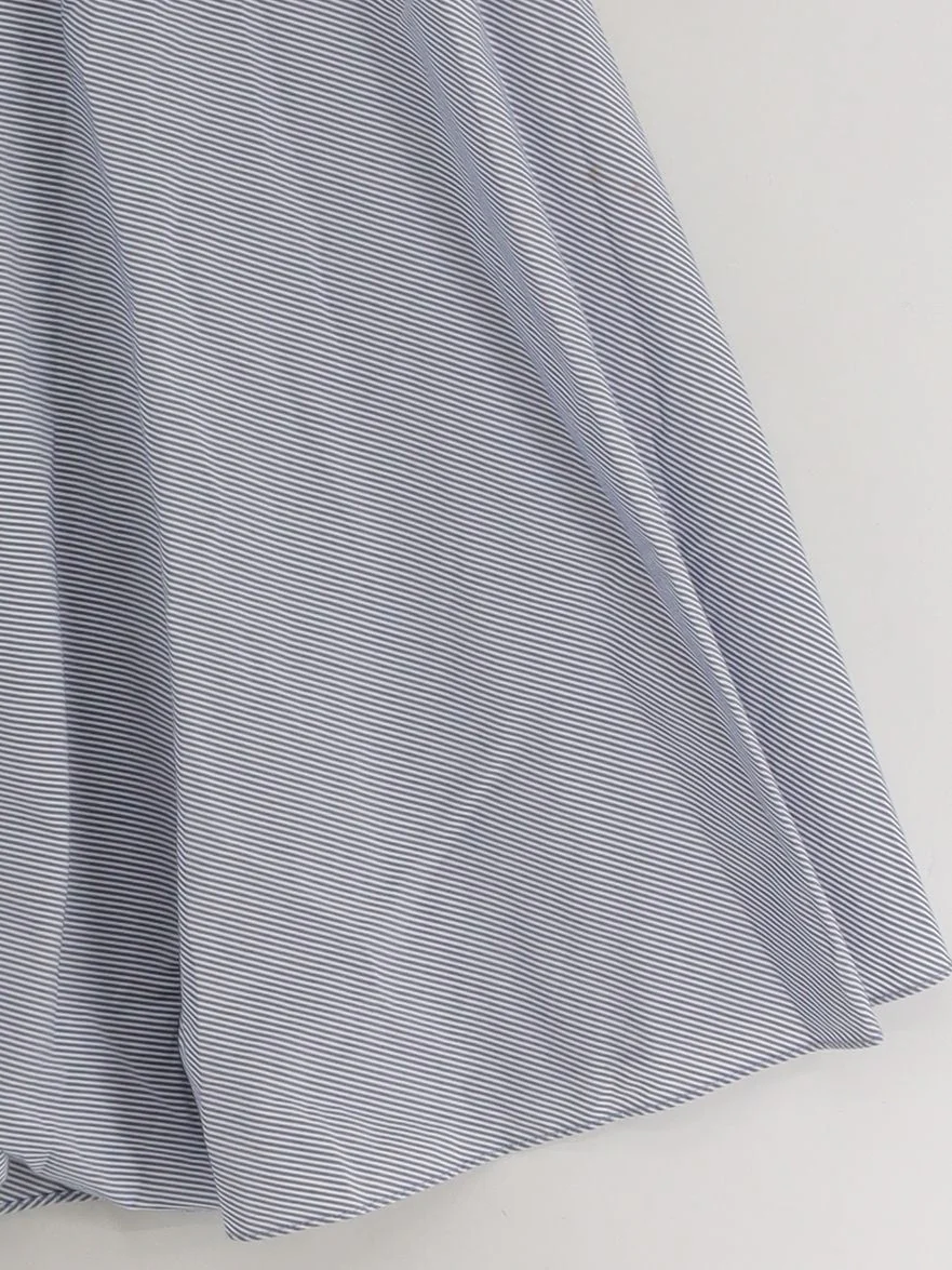 Uniqlo Women's Midi Skirt M Blue Cotton with Polyester, Elastane A-Line - Image 4
