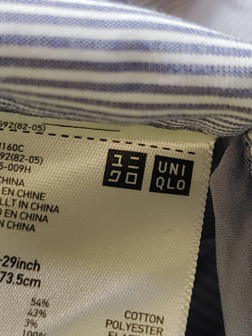 Uniqlo Women's Midi Skirt M Blue Cotton with Polyester, Elastane A-Line - Image 5