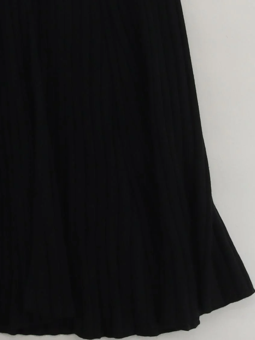 Uniqlo Women's Midi Skirt S Black Acrylic with Wool Midi Pleated - Image 4