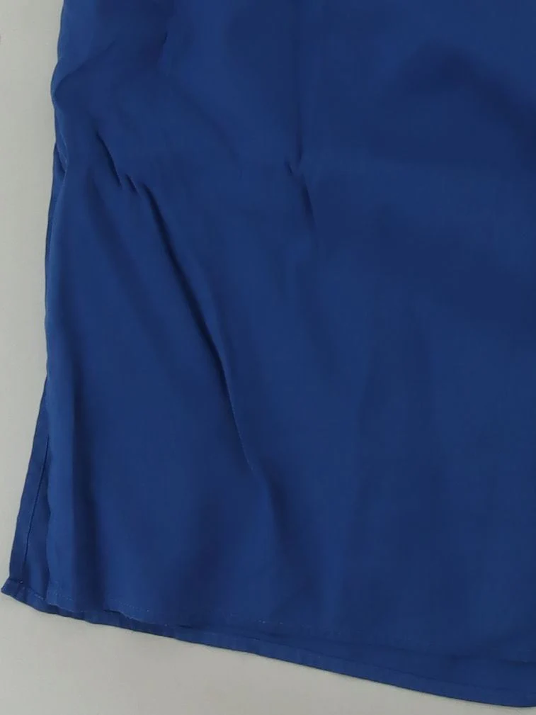 Uniqlo Women's Midi Skirt S Blue Viscose with Linen, Polyester Straight & Pencil - Image 4