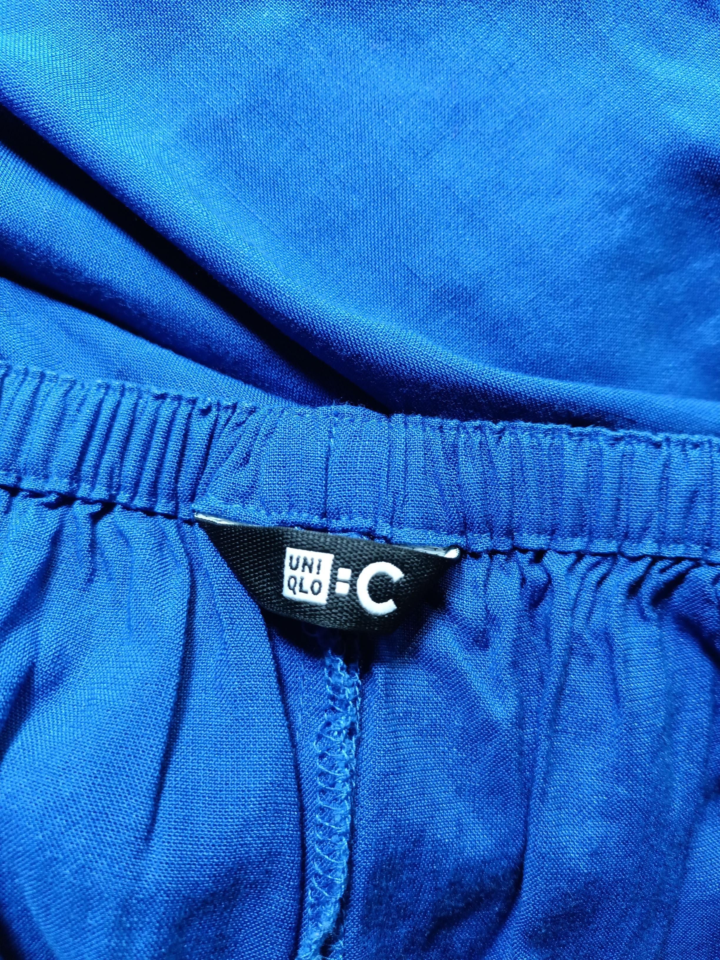 Uniqlo Women's Midi Skirt S Blue Viscose with Linen, Polyester Straight & Pencil - Image 5