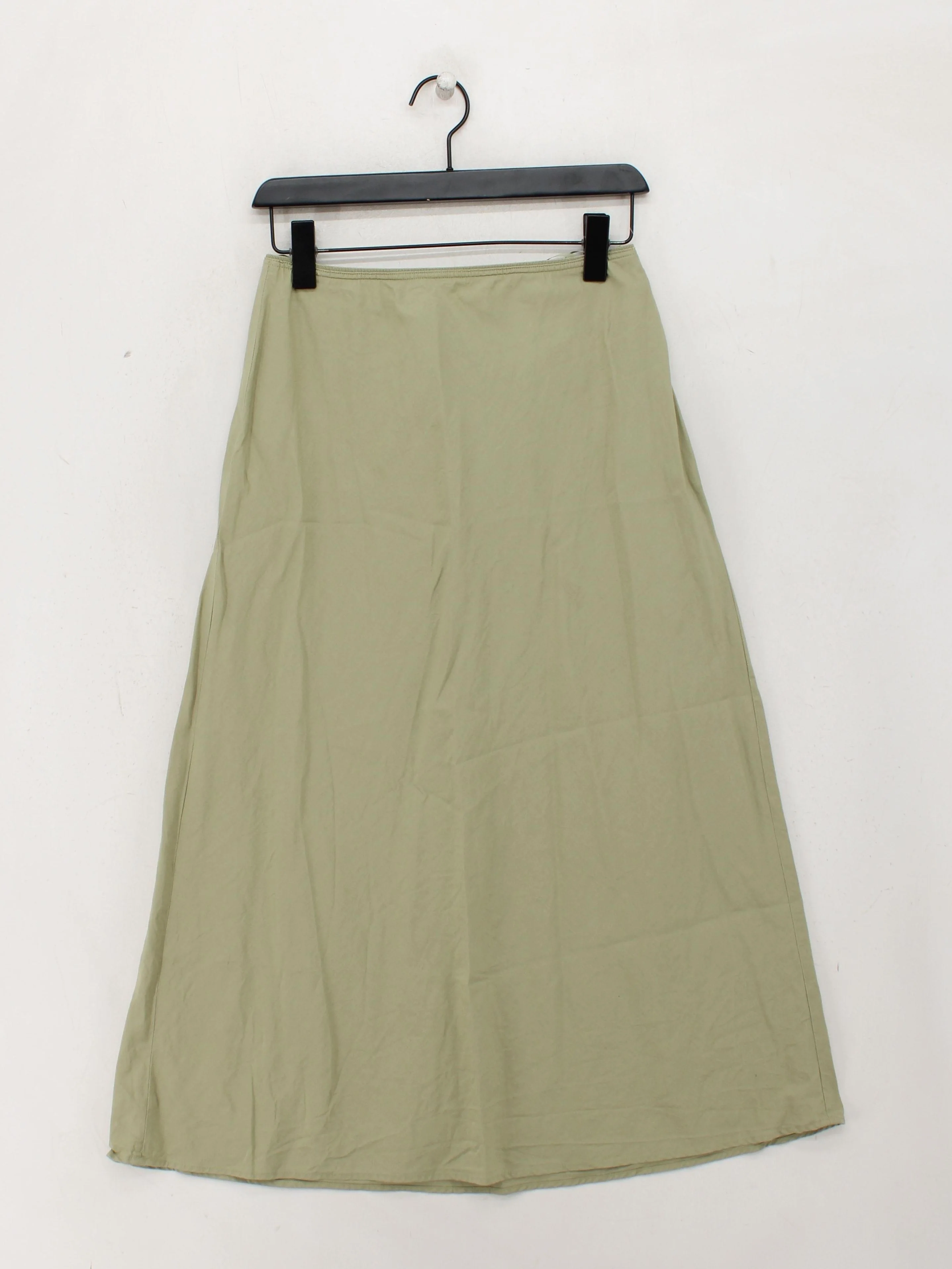 Uniqlo Women's Midi Skirt S Green Viscose - Image 2