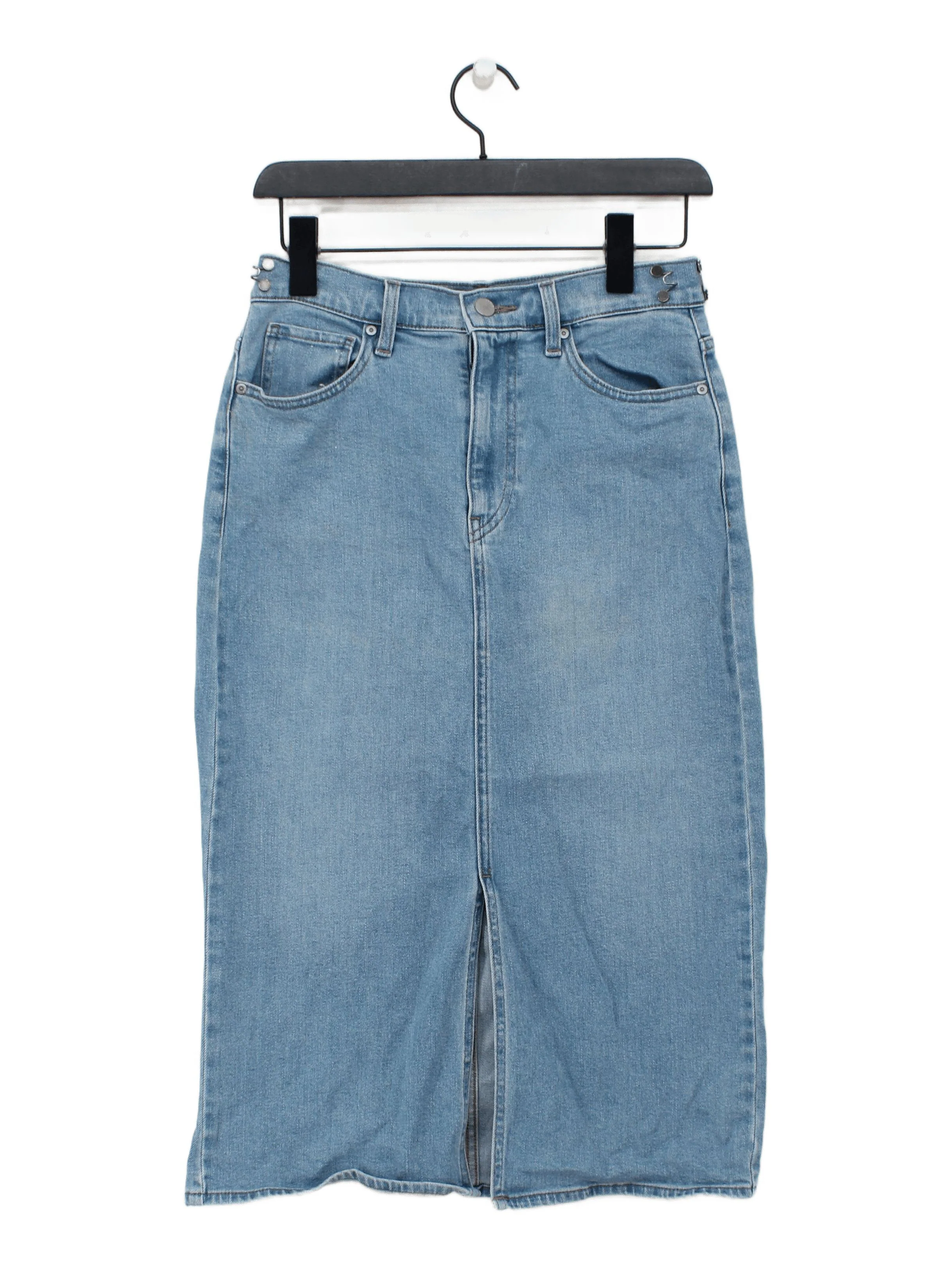 Uniqlo Women's Midi Skirt W 27 in Blue Cotton