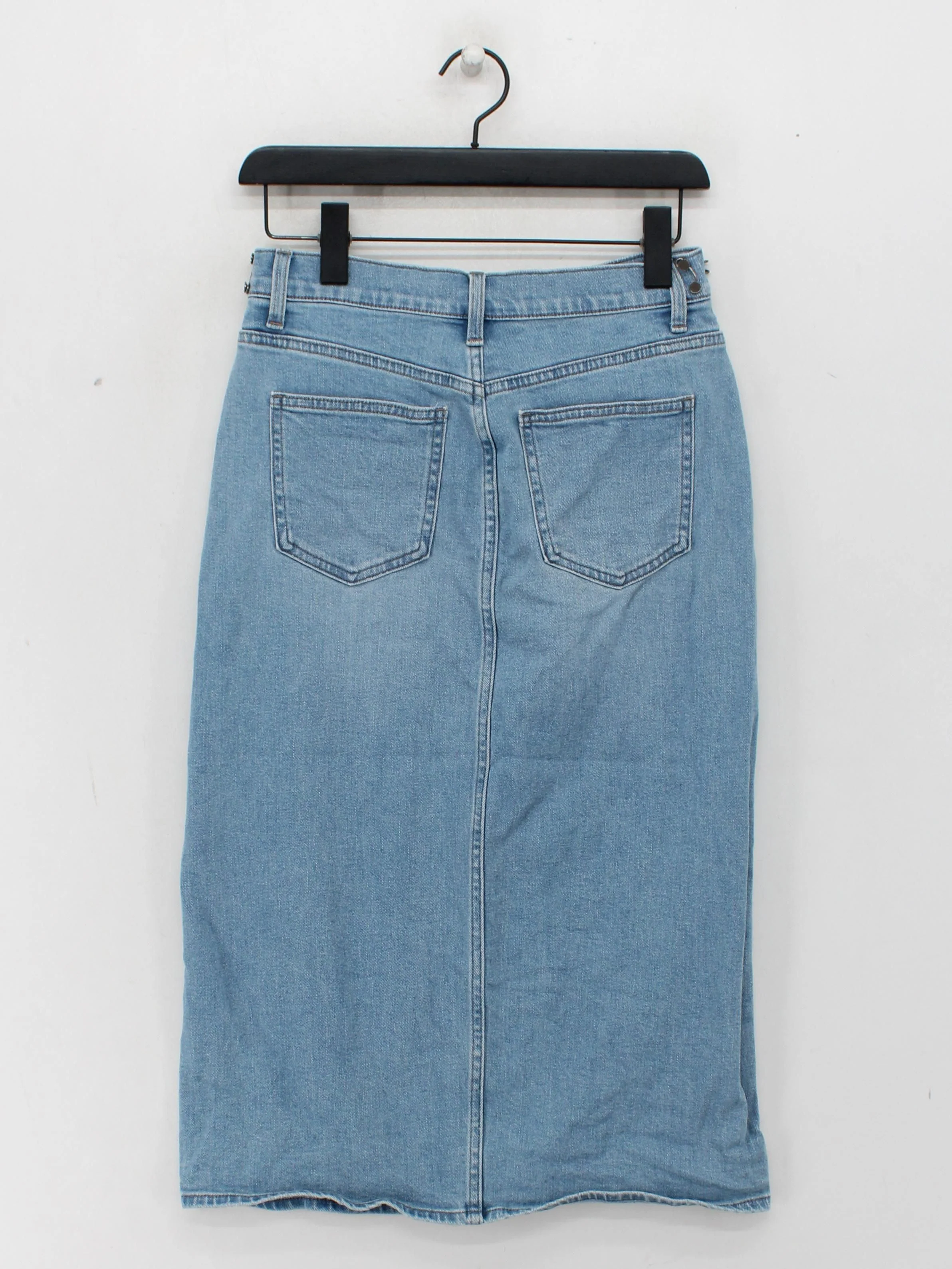 Uniqlo Women's Midi Skirt W 27 in Blue Cotton - Image 2