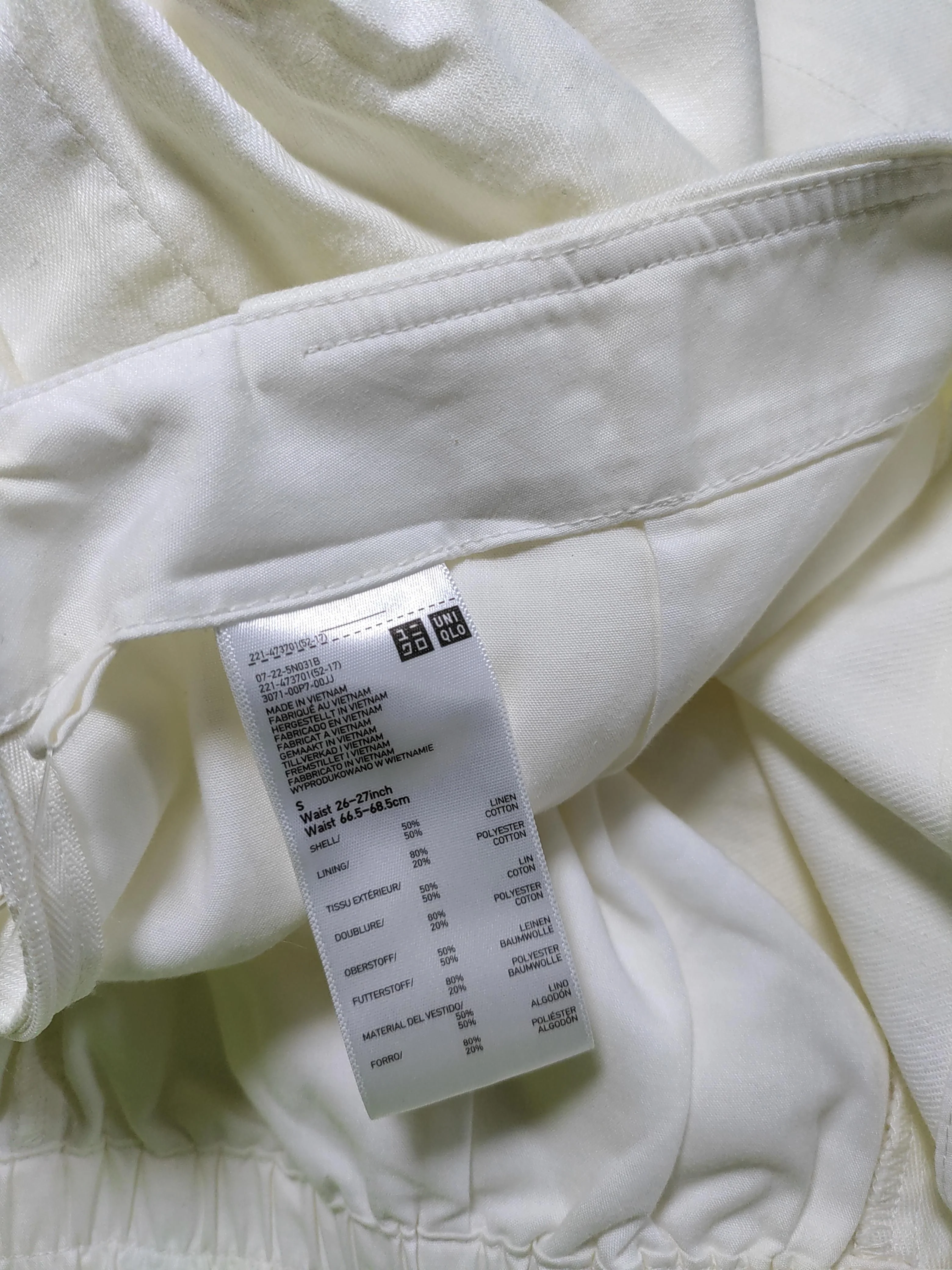 Uniqlo Women's Mini Skirt S White Linen New with tags - Image 5