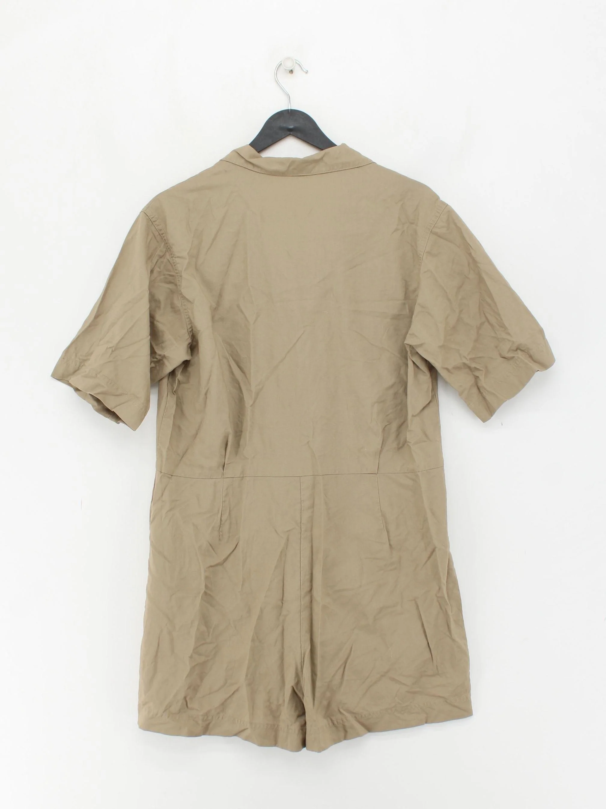 Uniqlo Women's Playsuit L Tan Linen with Viscose, Polyester Playsuit - Image 2