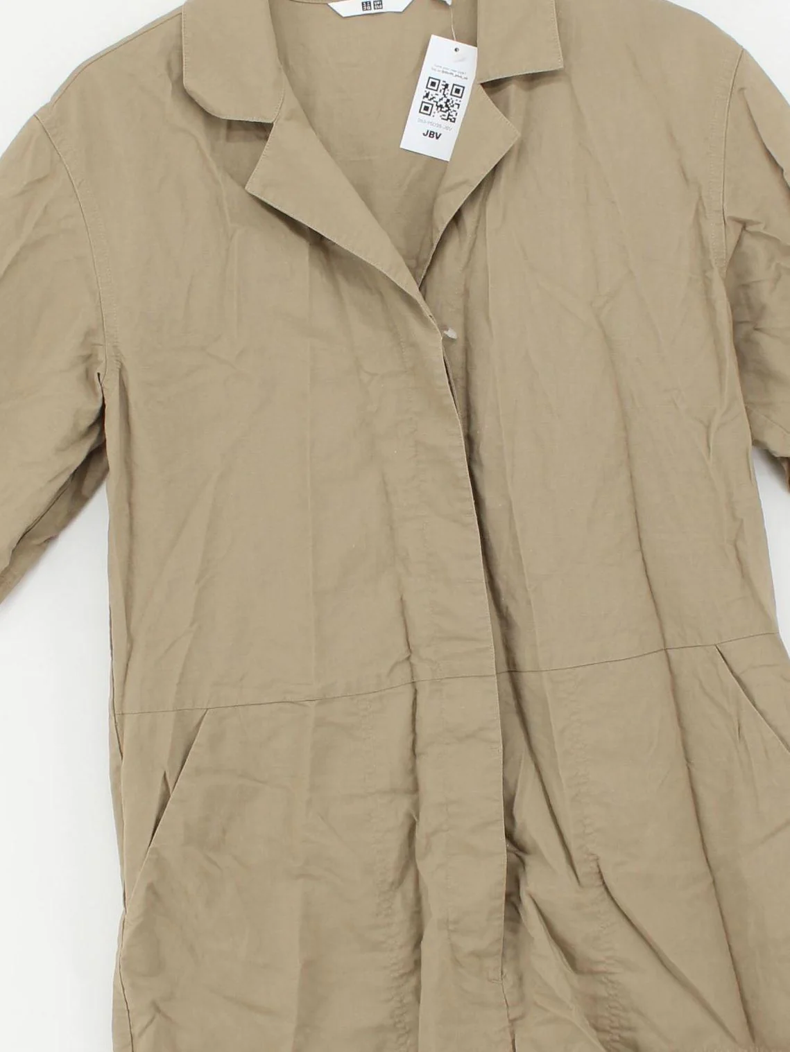 Uniqlo Women's Playsuit L Tan Linen with Viscose, Polyester Playsuit - Image 3