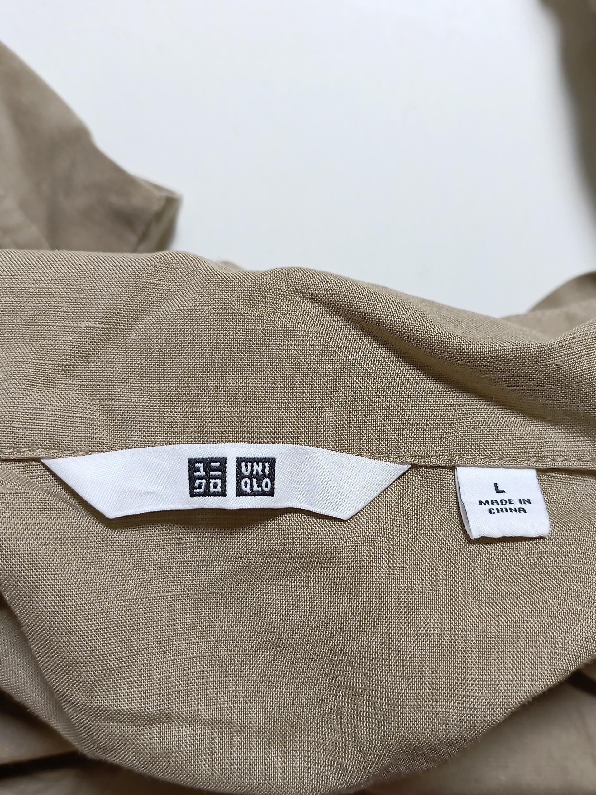Uniqlo Women's Playsuit L Tan Linen with Viscose, Polyester Playsuit - Image 5
