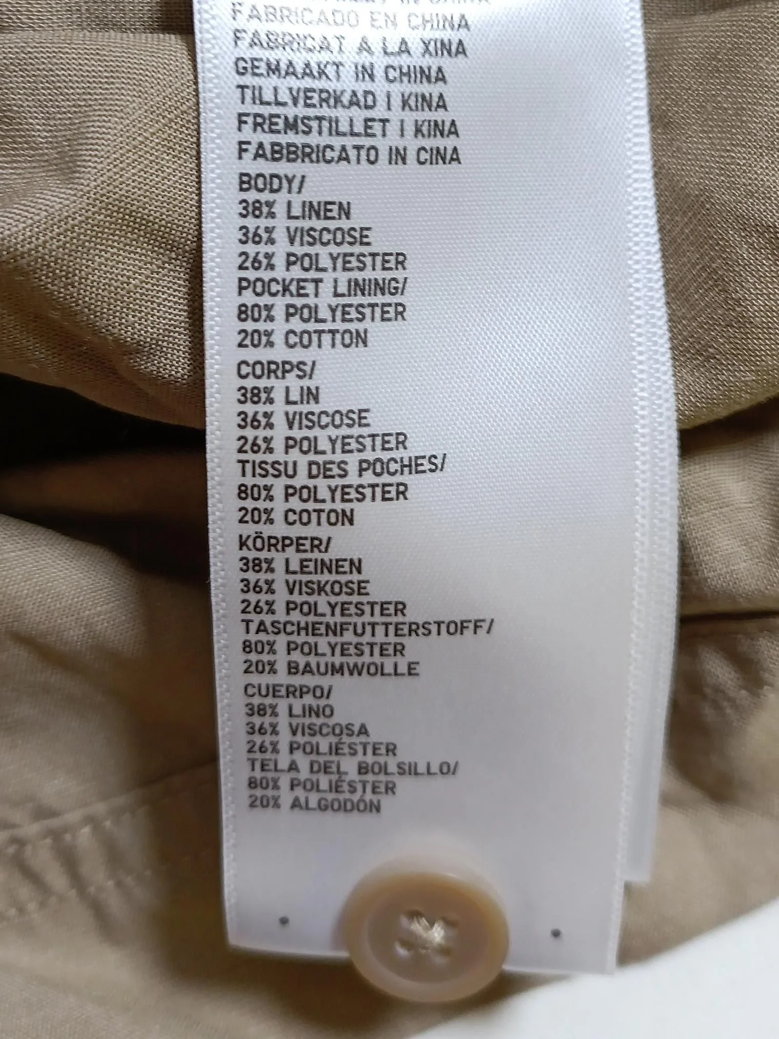 Uniqlo Women's Playsuit L Tan Linen with Viscose, Polyester Playsuit - Image 6