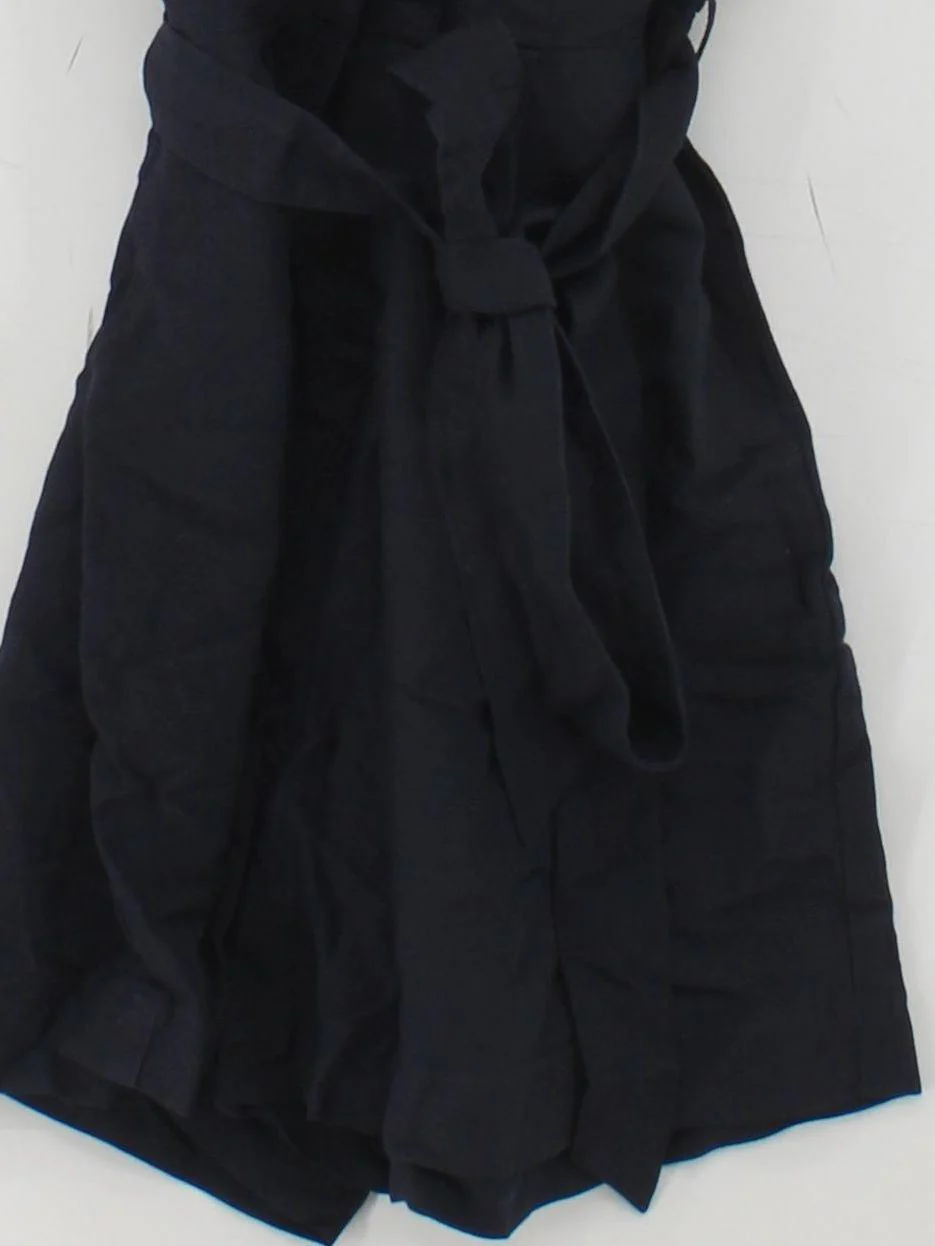 Uniqlo Women's Playsuit XS Black Viscose with Linen Playsuit - Image 4
