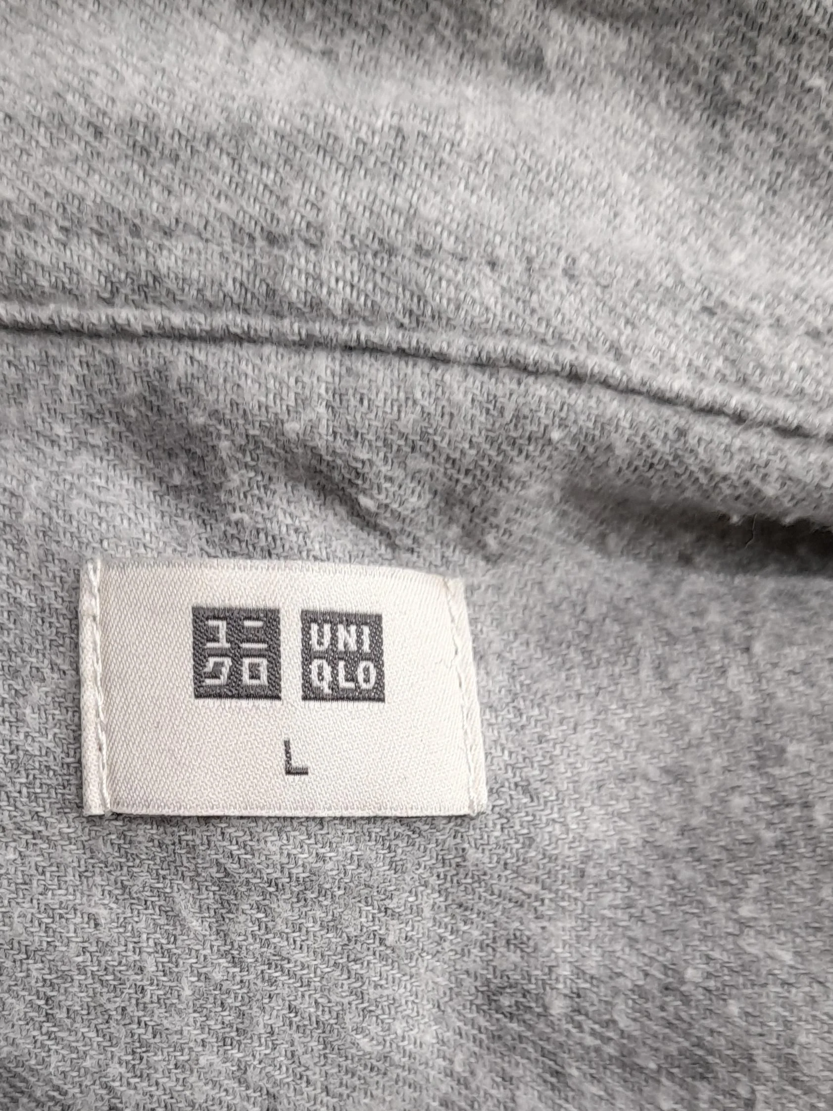 Uniqlo Women's Shirt L Grey 100% Cotton Long Sleeve Collared Basic - Image 7
