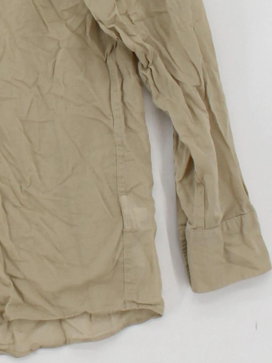 Uniqlo Women's Shirt M Tan 100% Cotton Long Sleeve Collared Basic - Image 4