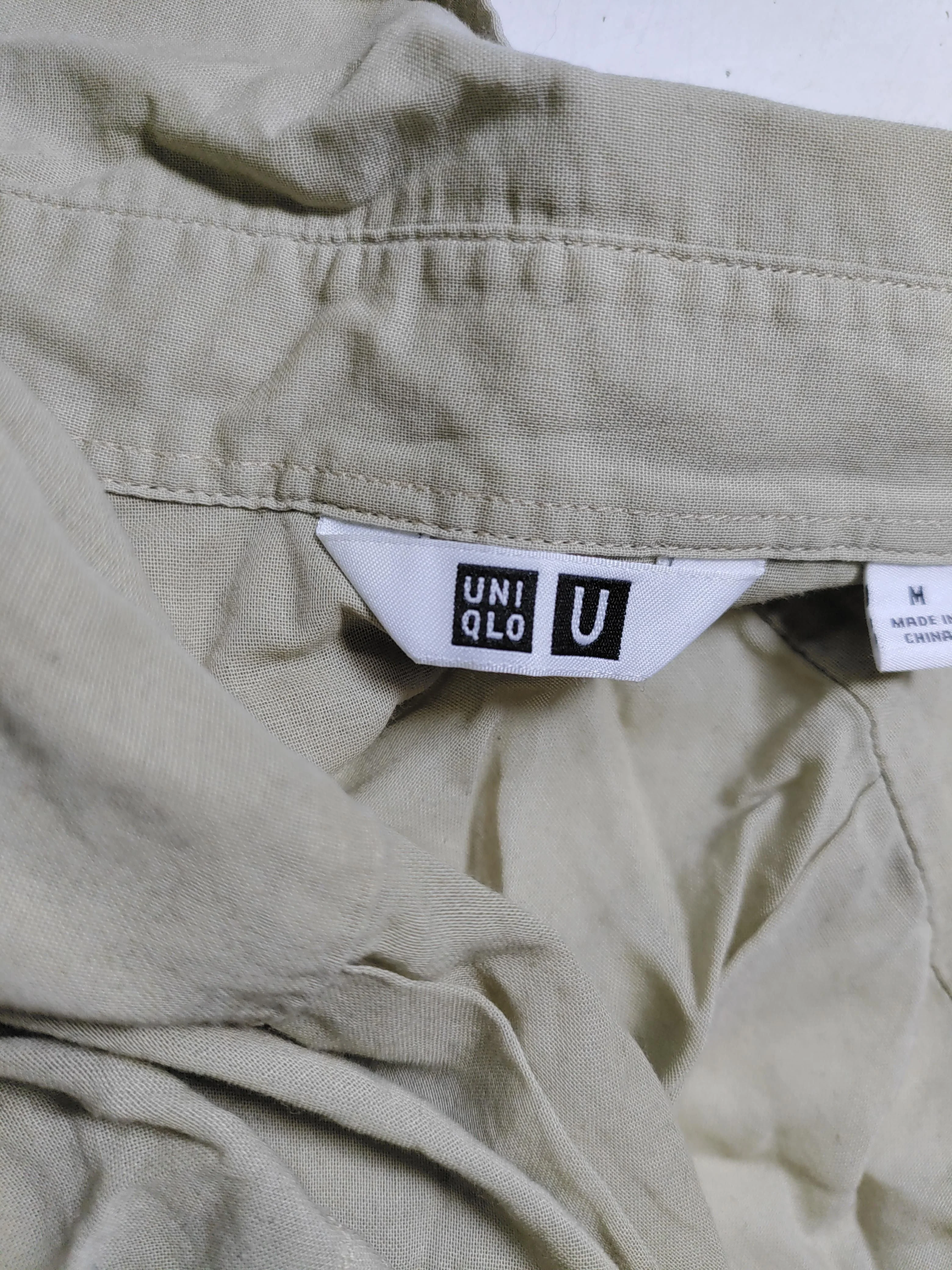 Uniqlo Women's Shirt M Tan 100% Cotton Long Sleeve Collared Basic - Image 6
