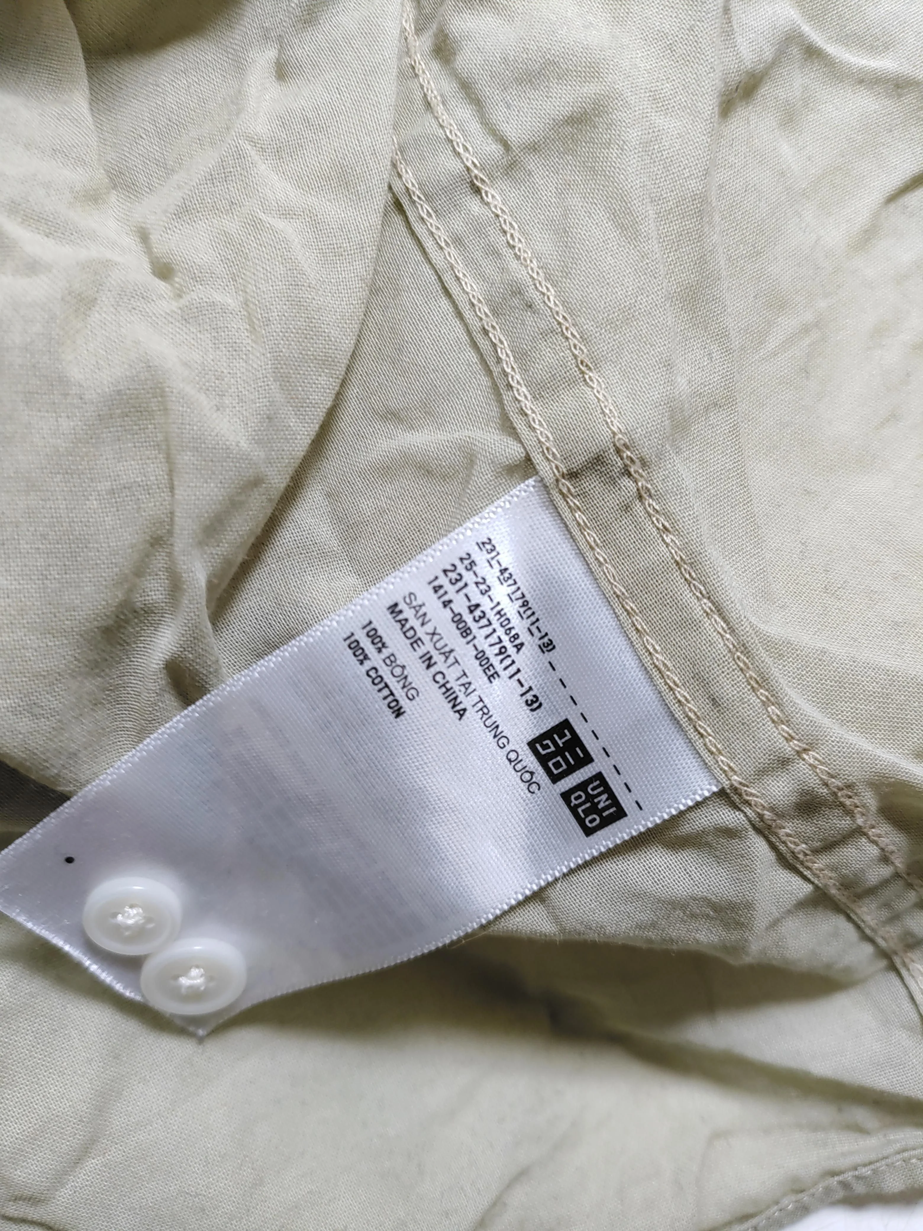 Uniqlo Women's Shirt M Tan 100% Cotton Long Sleeve Collared Basic - Image 7