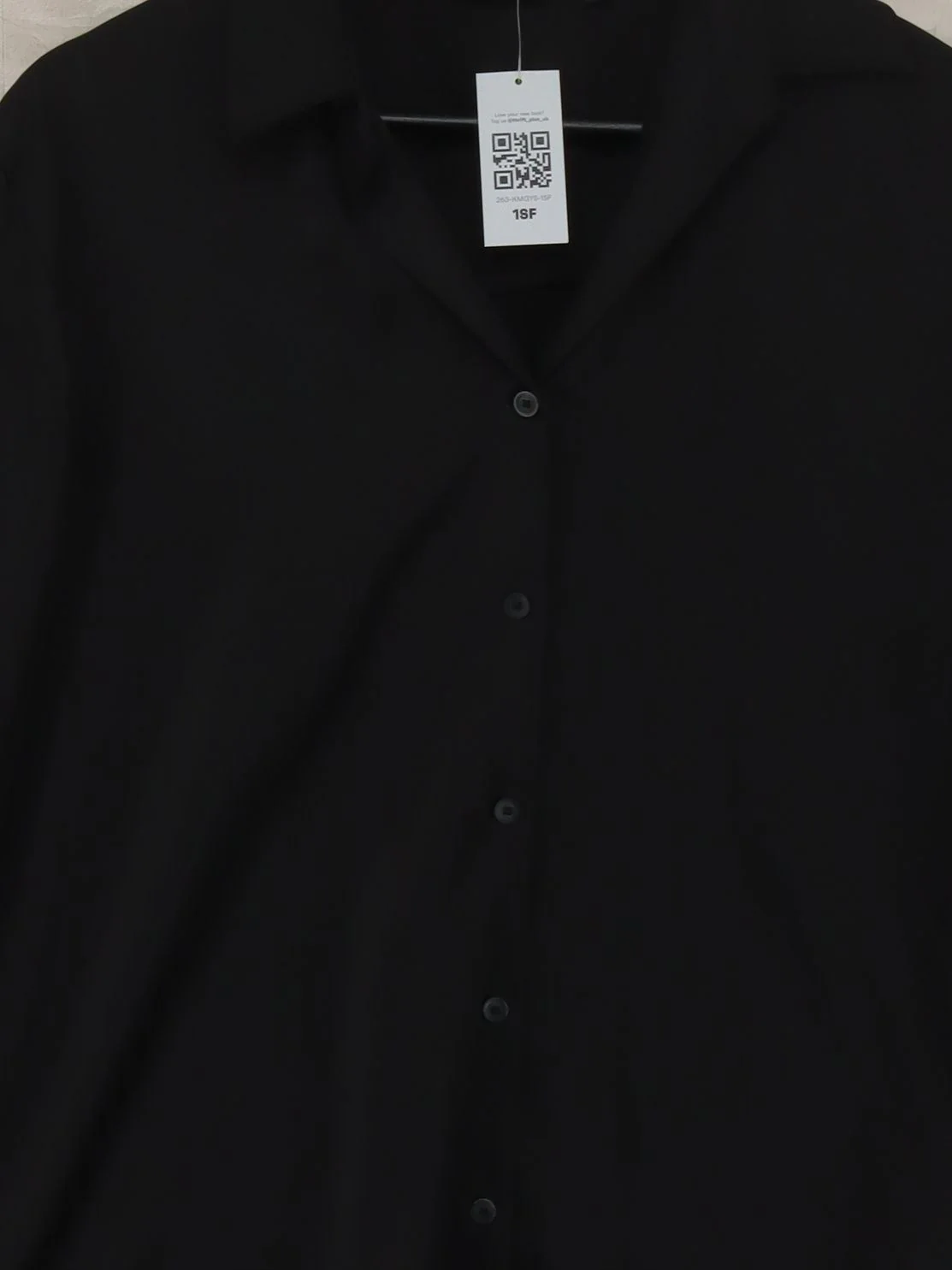 Uniqlo Women's Shirt S Black 100% Other Long Sleeve Collared Basic - Image 3
