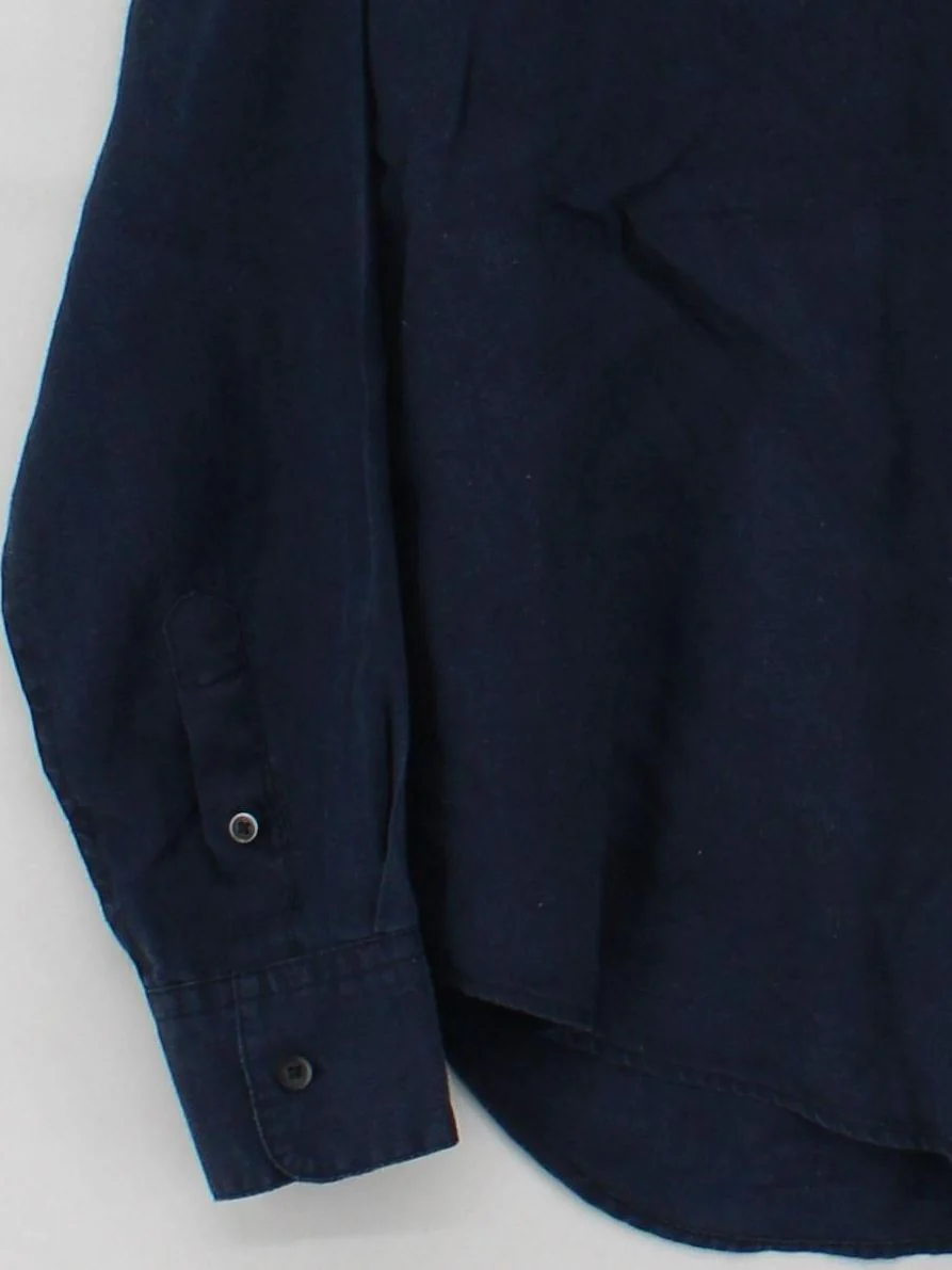 Uniqlo Women's Shirt S Blue 100% Linen Long Sleeve Collared Basic - Image 4
