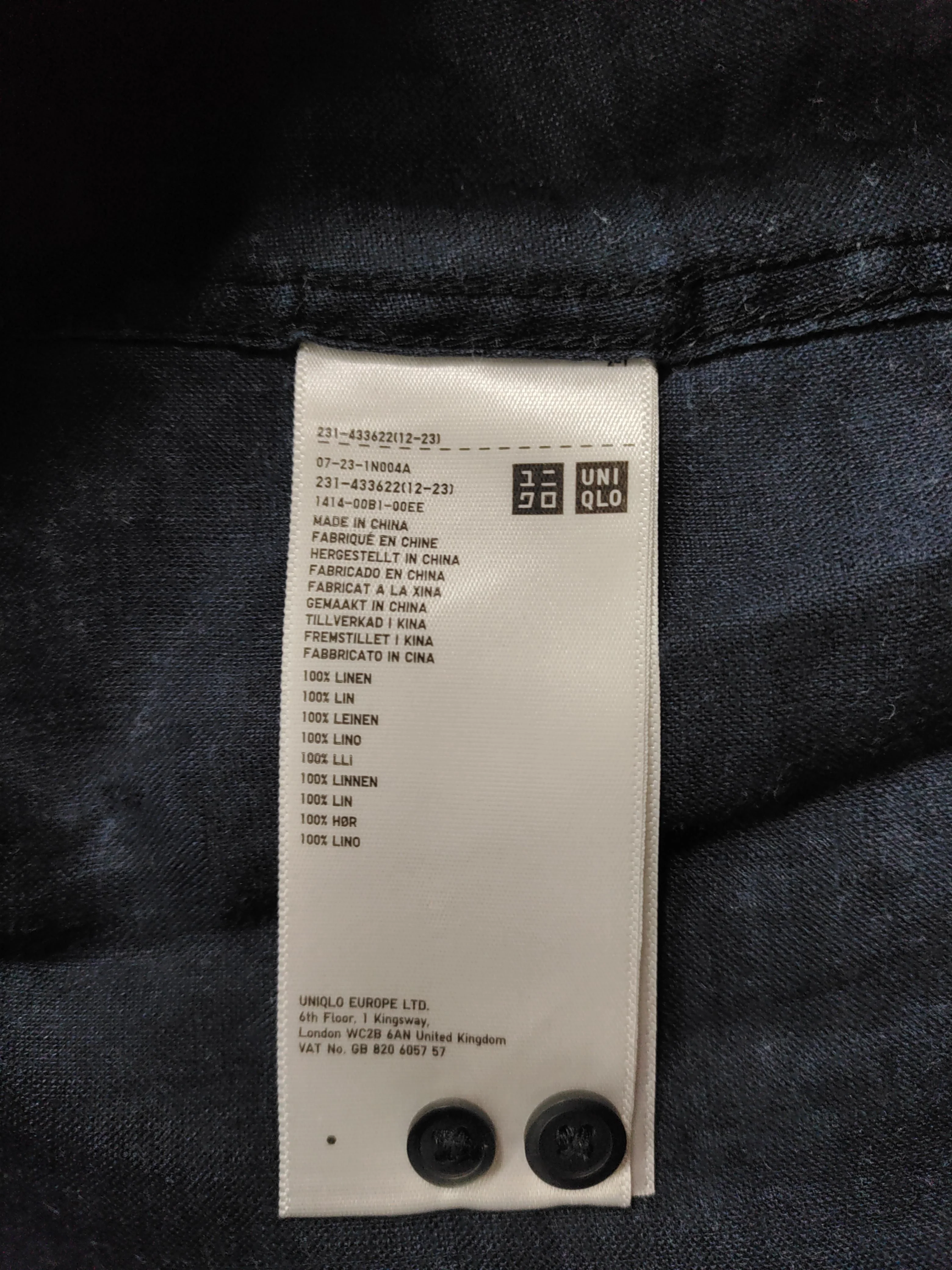 Uniqlo Women's Shirt S Blue 100% Linen Long Sleeve Collared Basic - Image 6