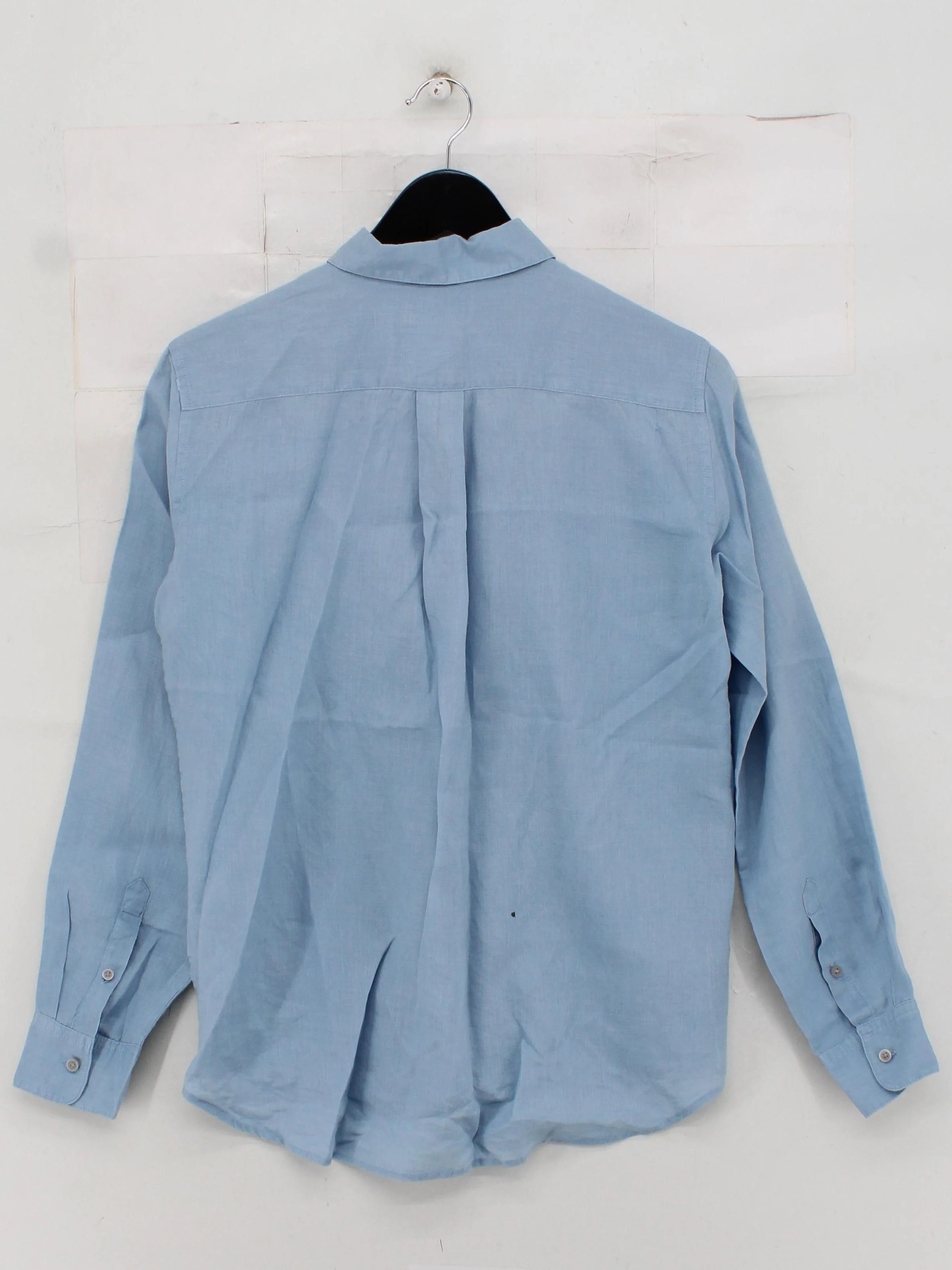 Uniqlo Women's Shirt S Blue 100% Linen Long Sleeve Collared Basic - Image 2